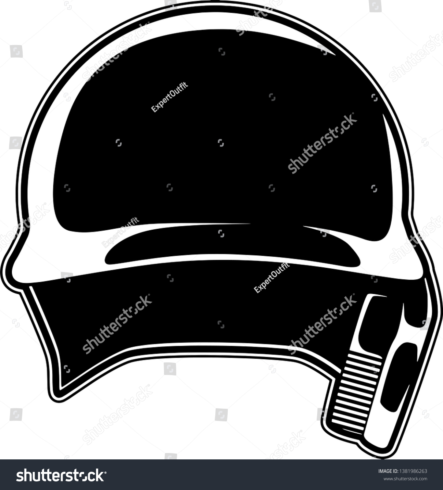 SVG of Baseball Players Batting Helmet Equipment For Uniform svg