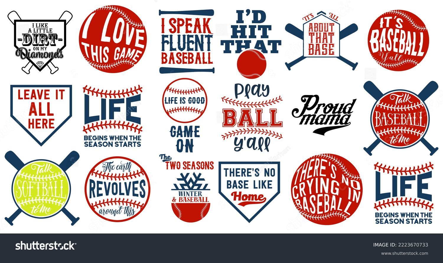 SVG of Baseball Quote Bundle, illustrations for posters, decoration, t-shirt design. Hand drawn baseball sketches with motivational typography isolated on white background. Detailed vintage drawing logo. svg