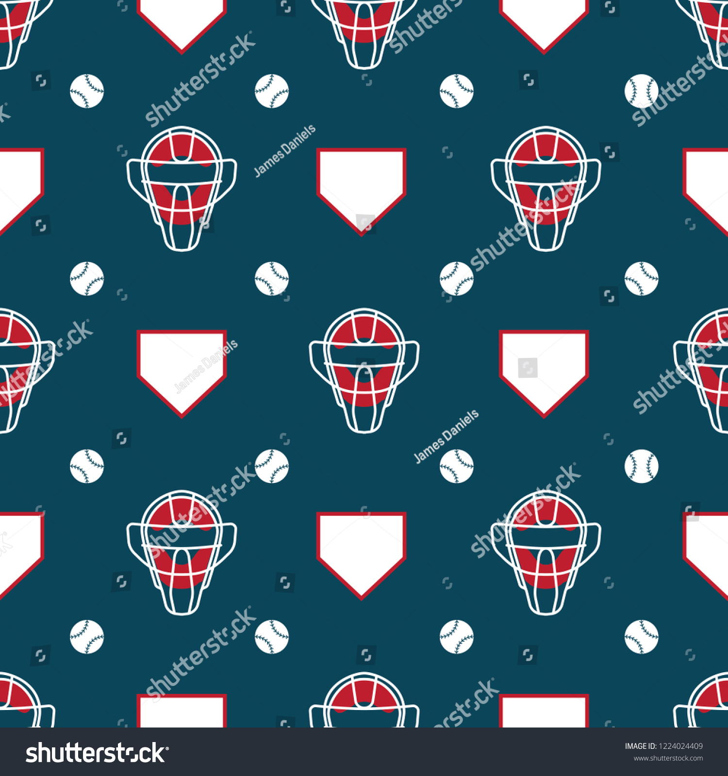 Baseball Seamless Pattern Background Repeating Pattern Stock Vector ...
