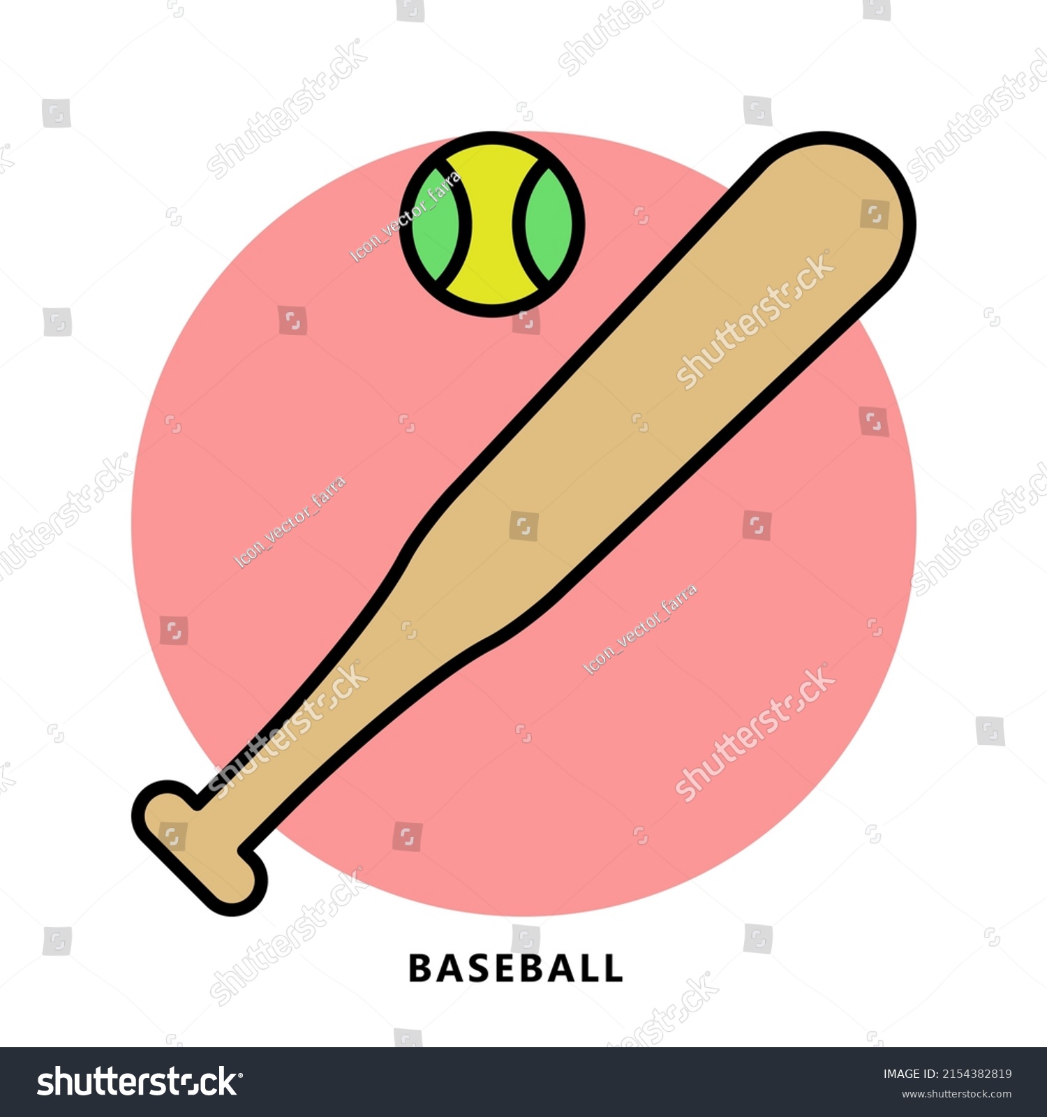 Baseball Sport Icon Symbol Softball Vector Stock Vector (Royalty Free ...