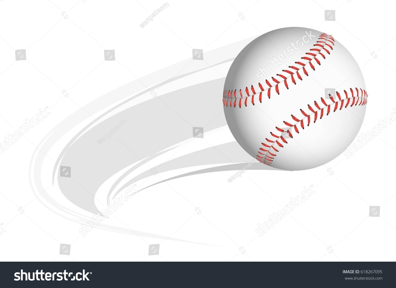 Baseball Animated Motion Lines On White Stock Vector (Royalty Free
