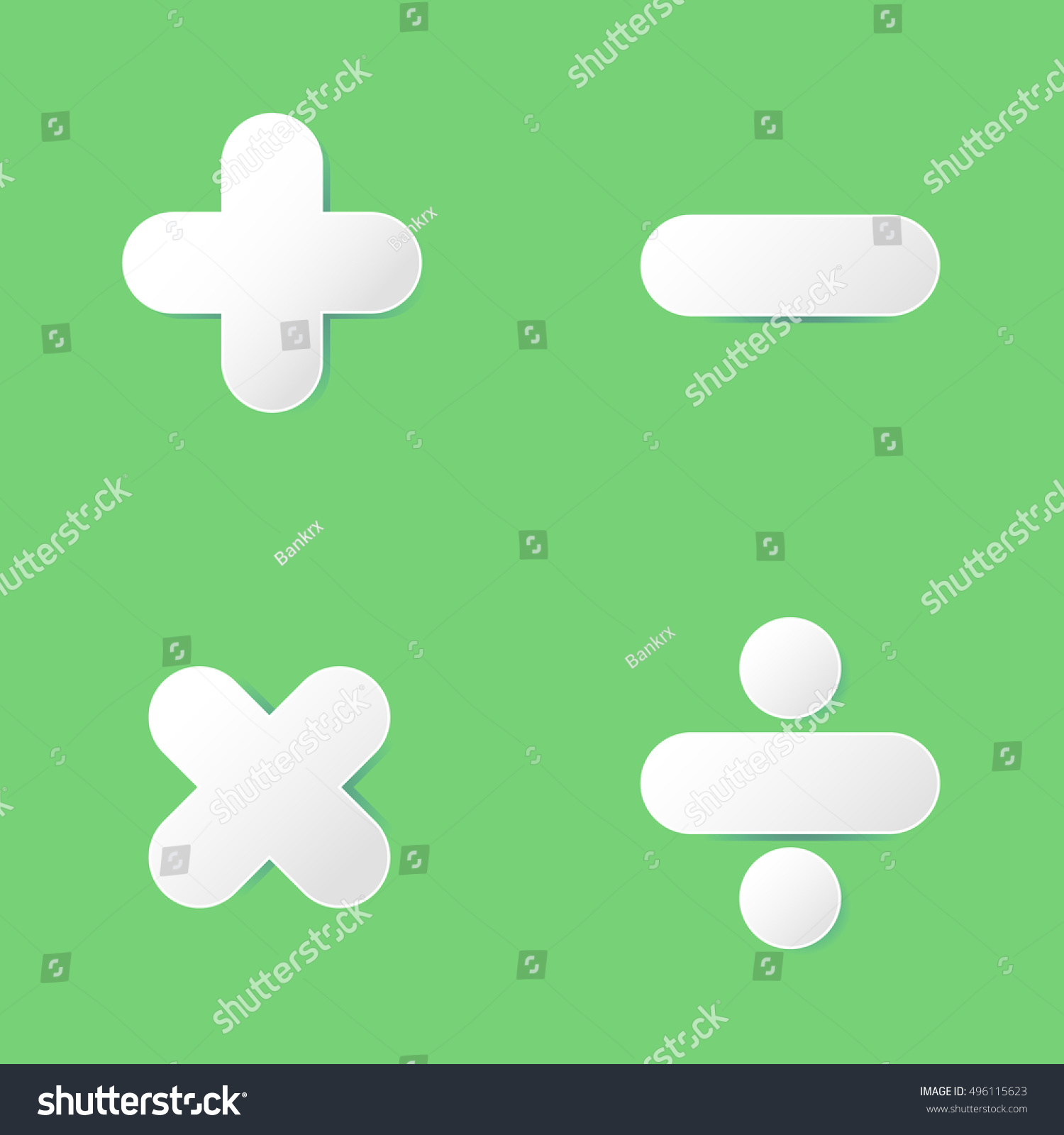Basic Math Symbol Plus Minus Multiply Stock Vector (Royalty Free