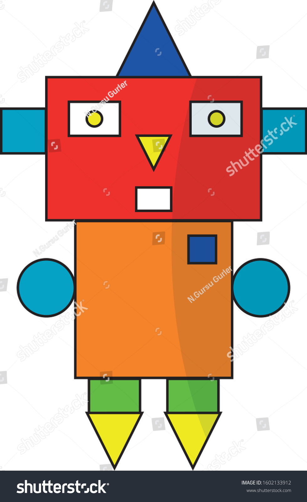 Basic Shapes Colorful Robot Rectangle Basic Shapes Colorful Robot Rectangle