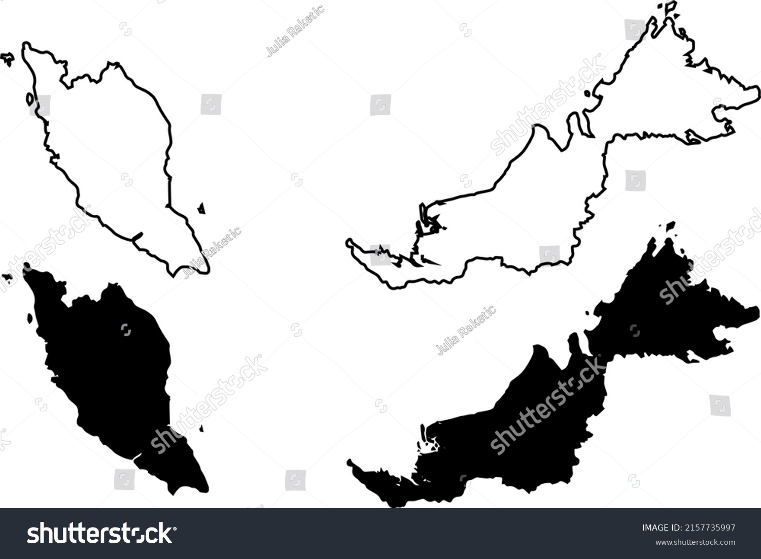 Basis Silhouettes On White Background Map Stock Vector Royalty Free