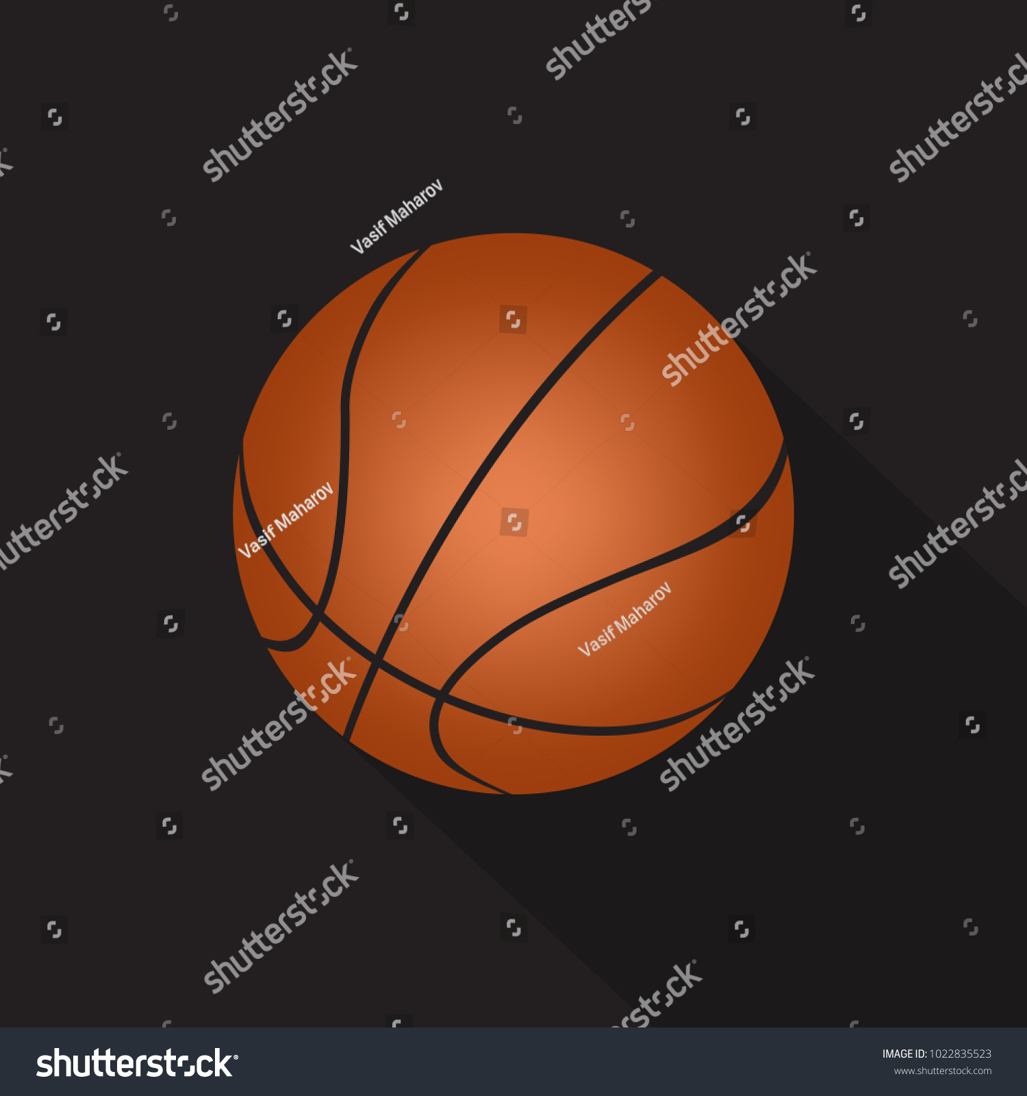 Basketball Ball Icon Flat Style Isolated Stock Vector (Royalty Free ...