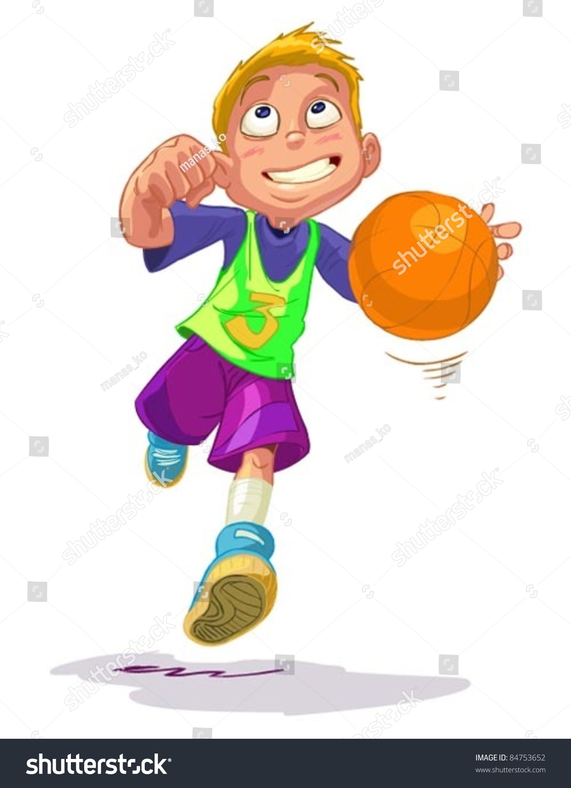 Basketball Boy Stock Vector Illustration 84753652 : Shutterstock