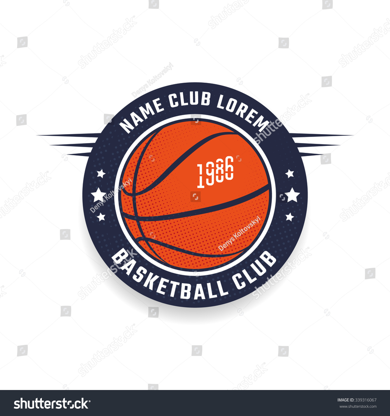 Basketball Club Logo Template Emblem Basketball Stock Vector 339316067