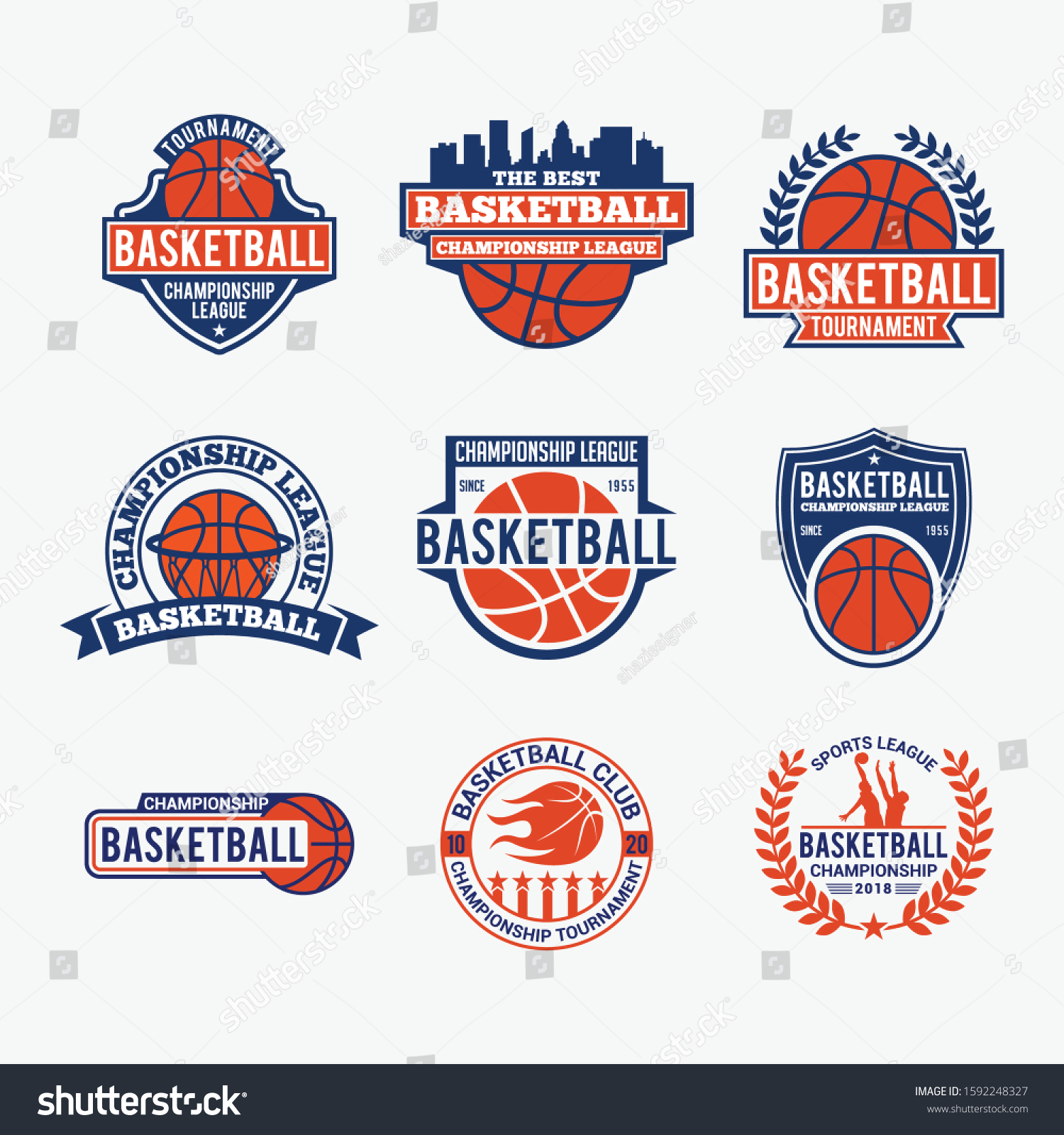 Basketball Club Vector Badges Logos Stock Vector (Royalty Free ...