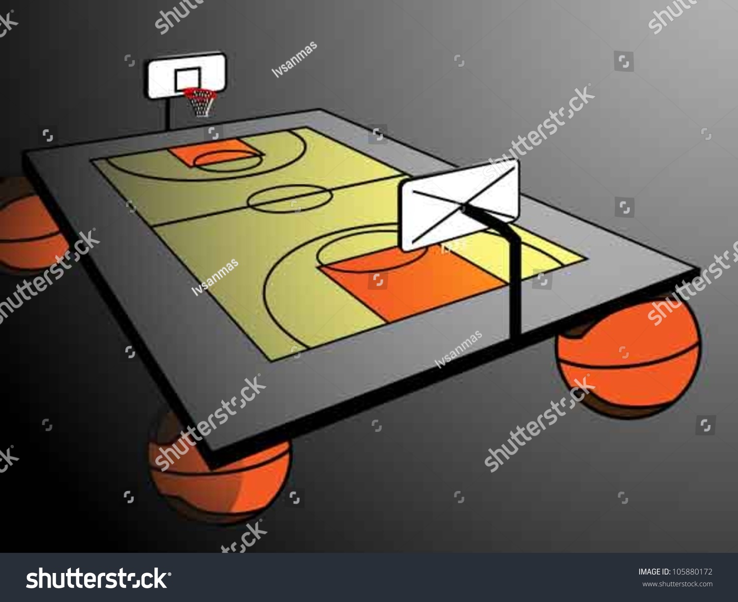 Basketball Court Stock Vector (Royalty Free) 105880172 - Shutterstock