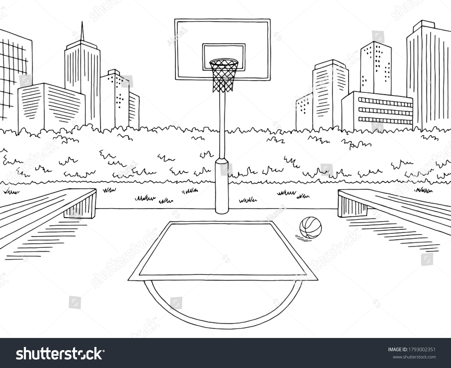 2,452 Basketball court drawing Images, Stock Photos & Vectors