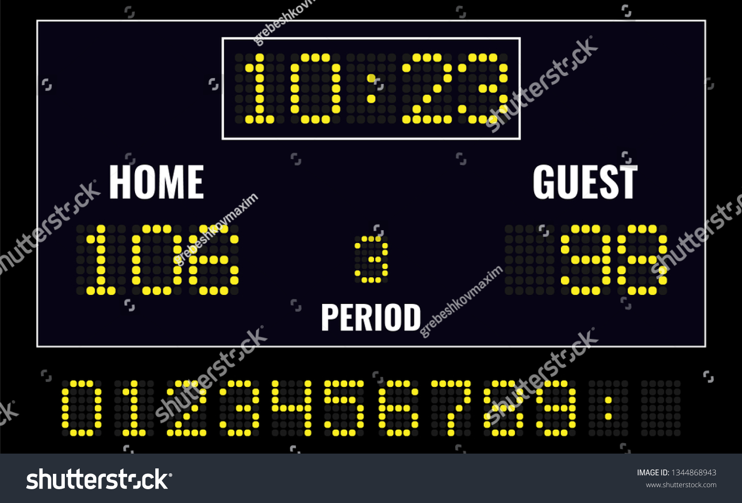 SVG of Basketball LED digital scoreboard svg