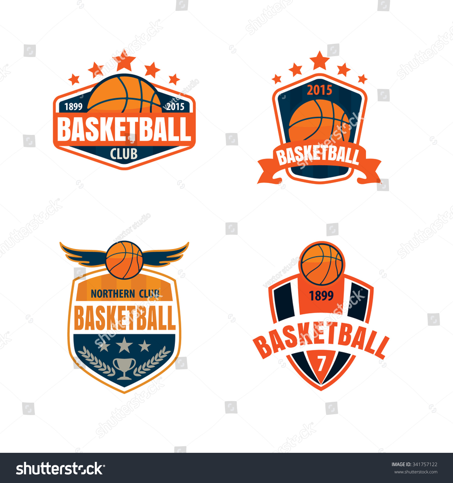 Basketball Logo Templatevector Illustration Stock Vector 341757122 ...