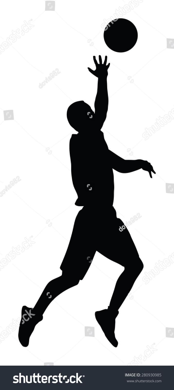 Basketball Player Black Silhouette Vector Illustration Stock Vector 