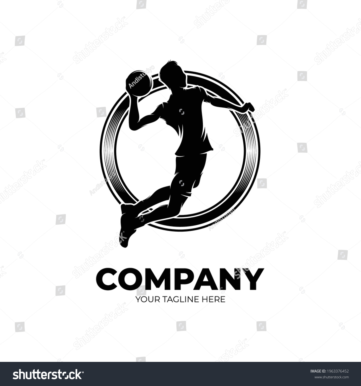 Basketball Player Logo Design Templates Stock Vector (Royalty Free ...