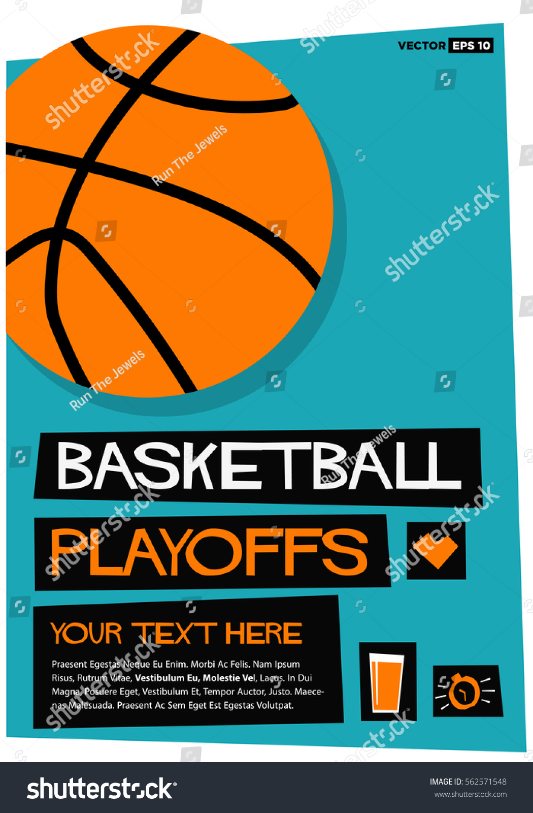 Basketball Playoffs Flat Style Vector Illustration Stock Vector ...