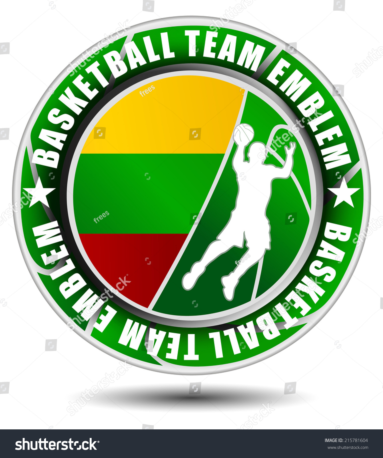 Basketball Team Emblemlogo Flag Lithuania Stock Vector 215781604 ...