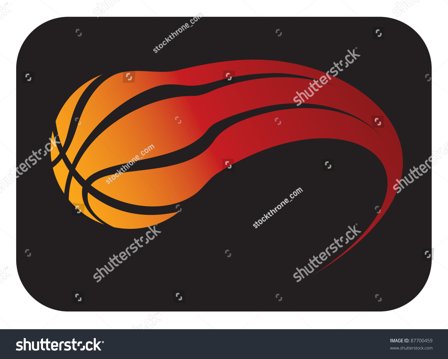 Basketball Team Logo Ball On Fire Icon Stock Vector Illustration ...