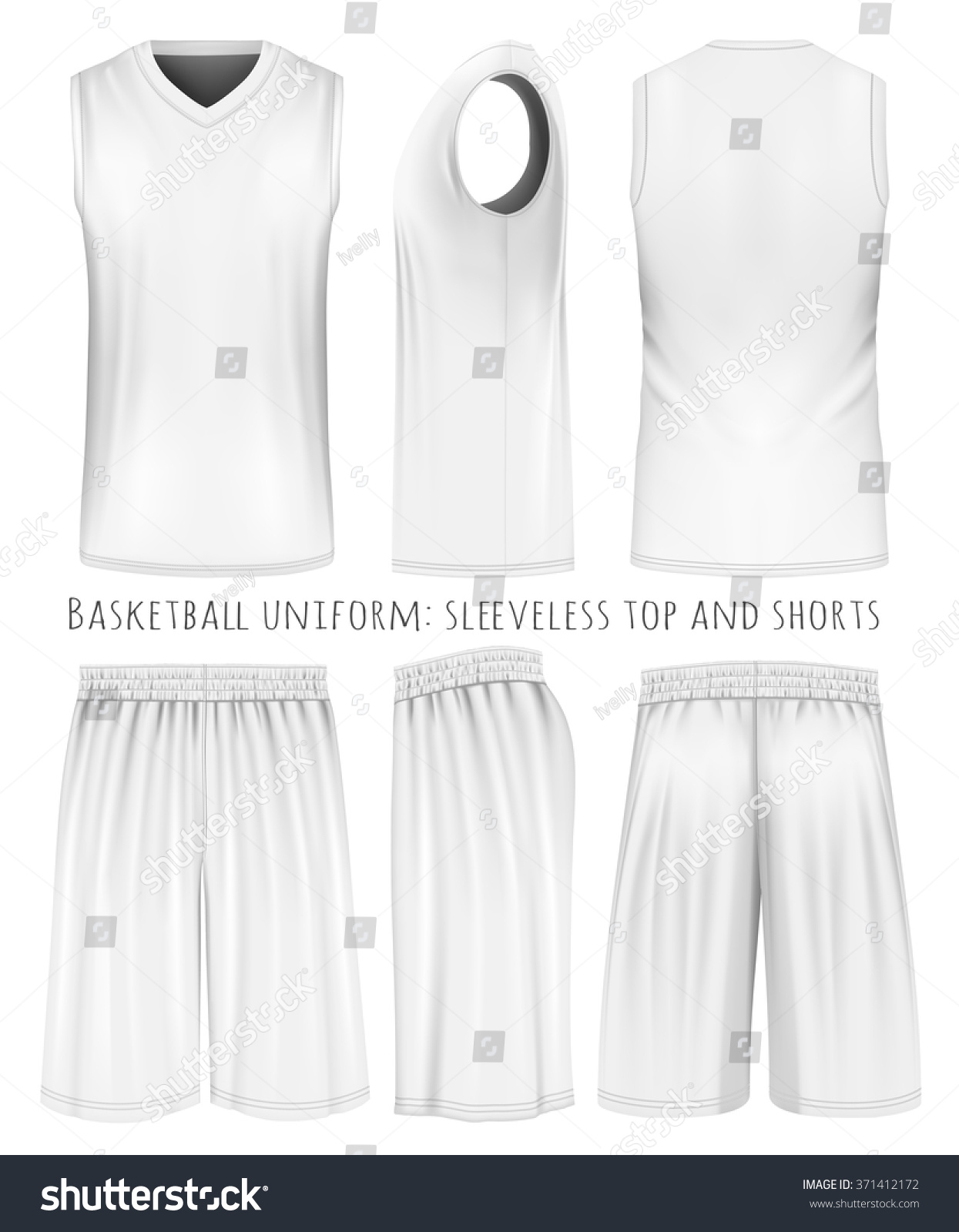 Download Basketball Uniform Sleeveless Top Shorts Front Stock ...