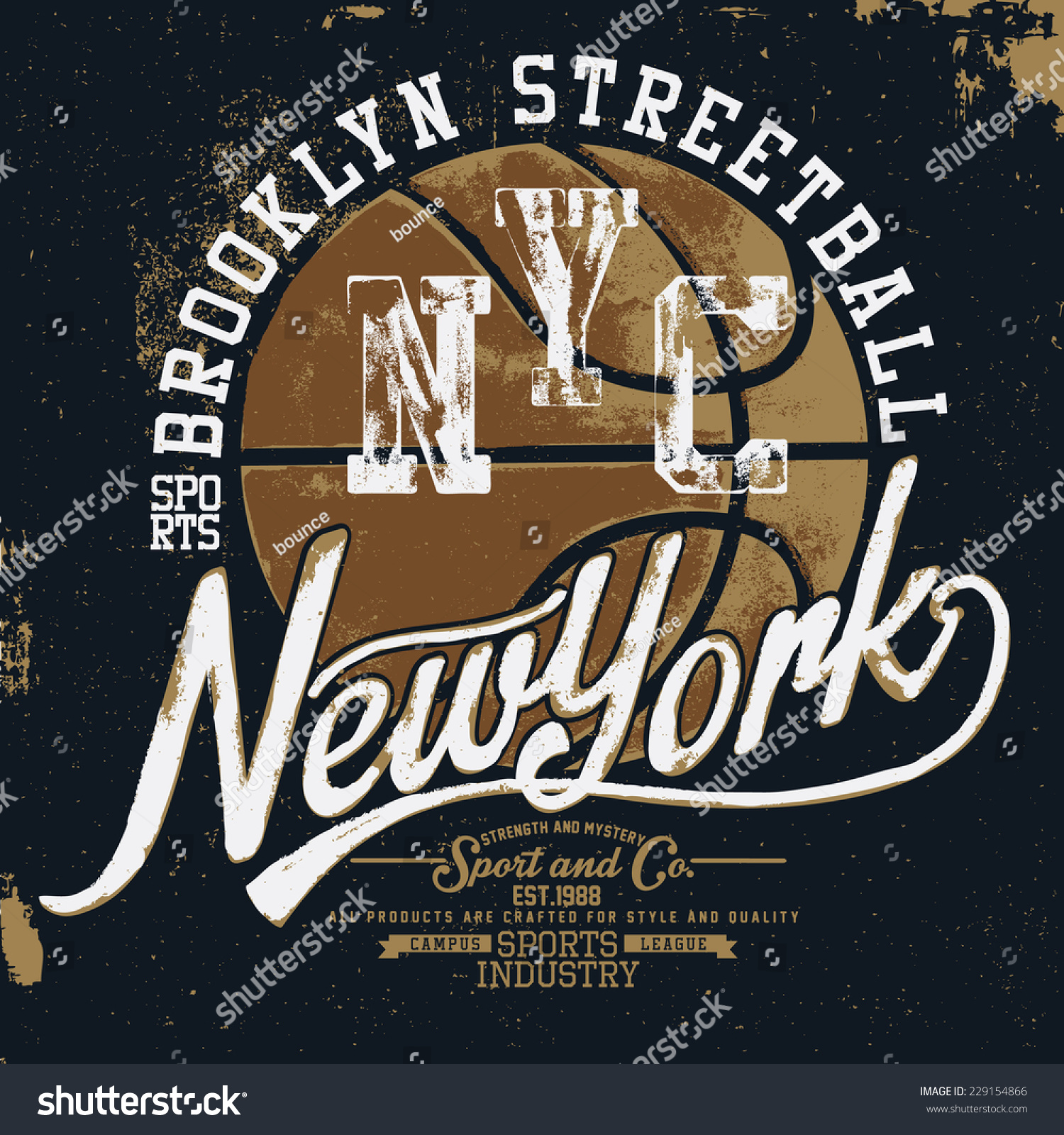 Basketball Vintage Graphic Tshirt Stock Vector (Royalty Free) 229154866