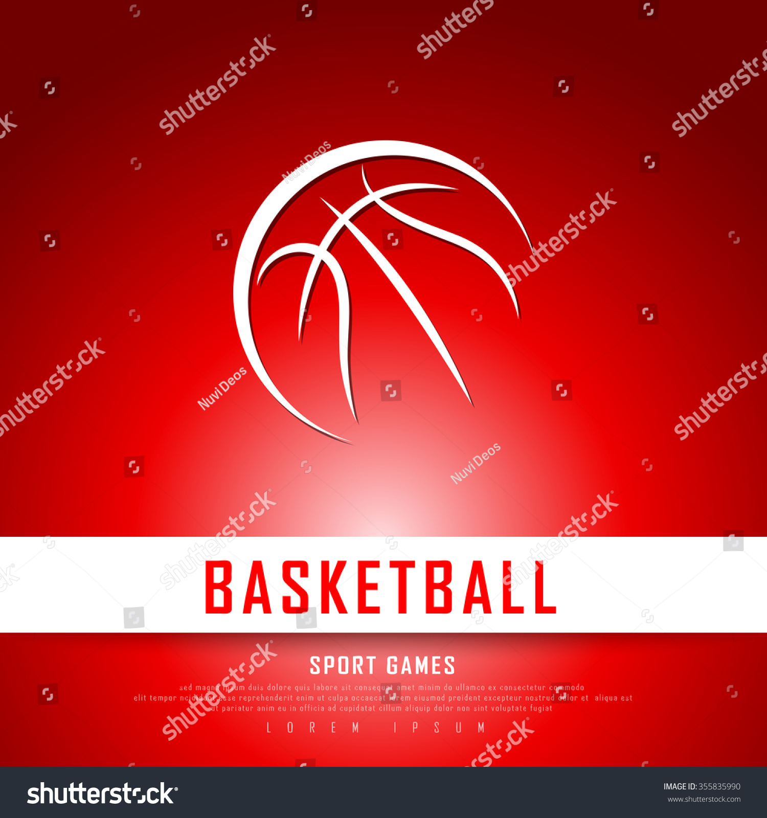 Basketball White Red Freehand Sketch Graphic Stock Vector (Royalty Free ...