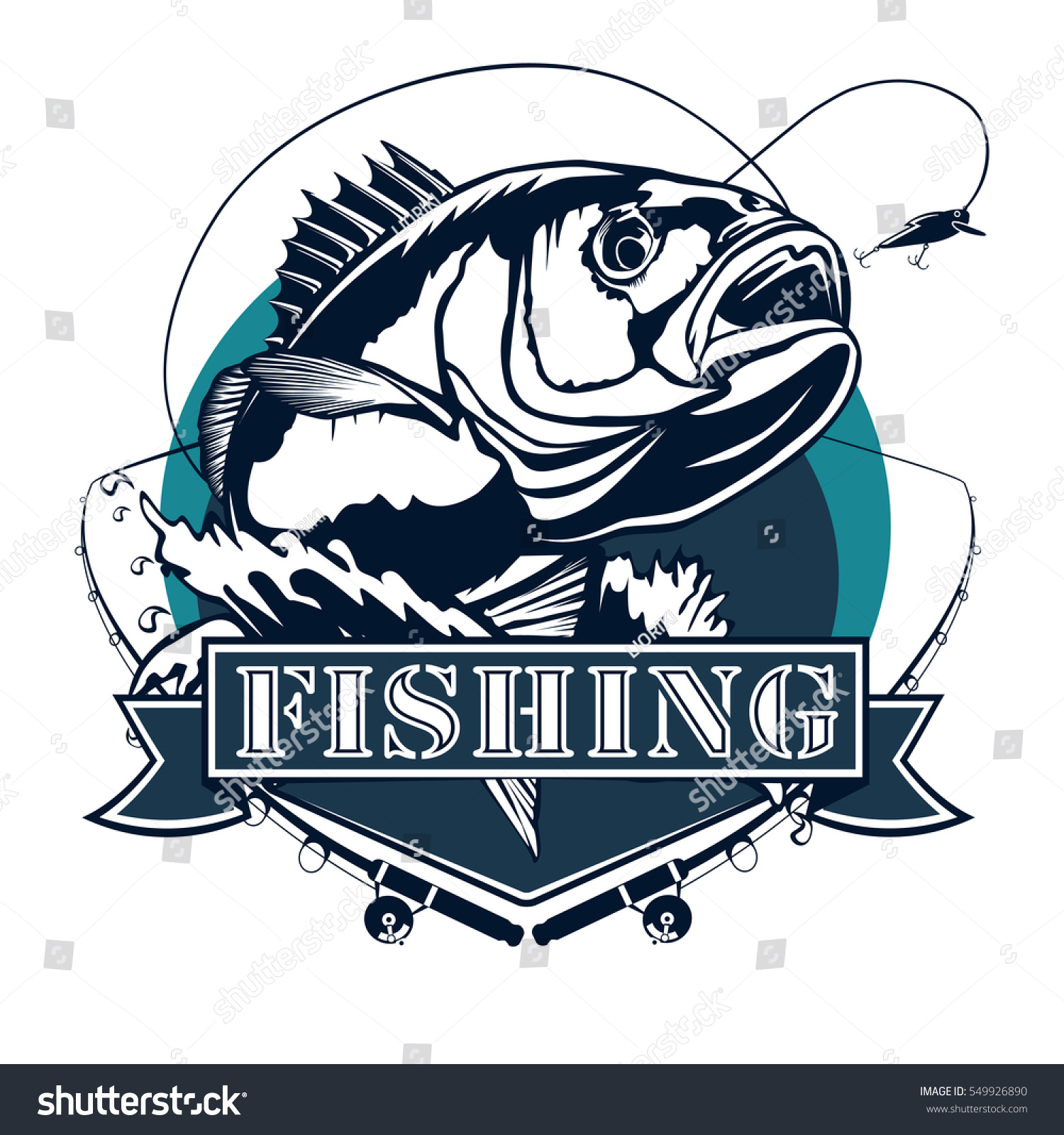 Bass Fish Perch Fishing Vector Illustration Stock Vector (Royalty Free ...