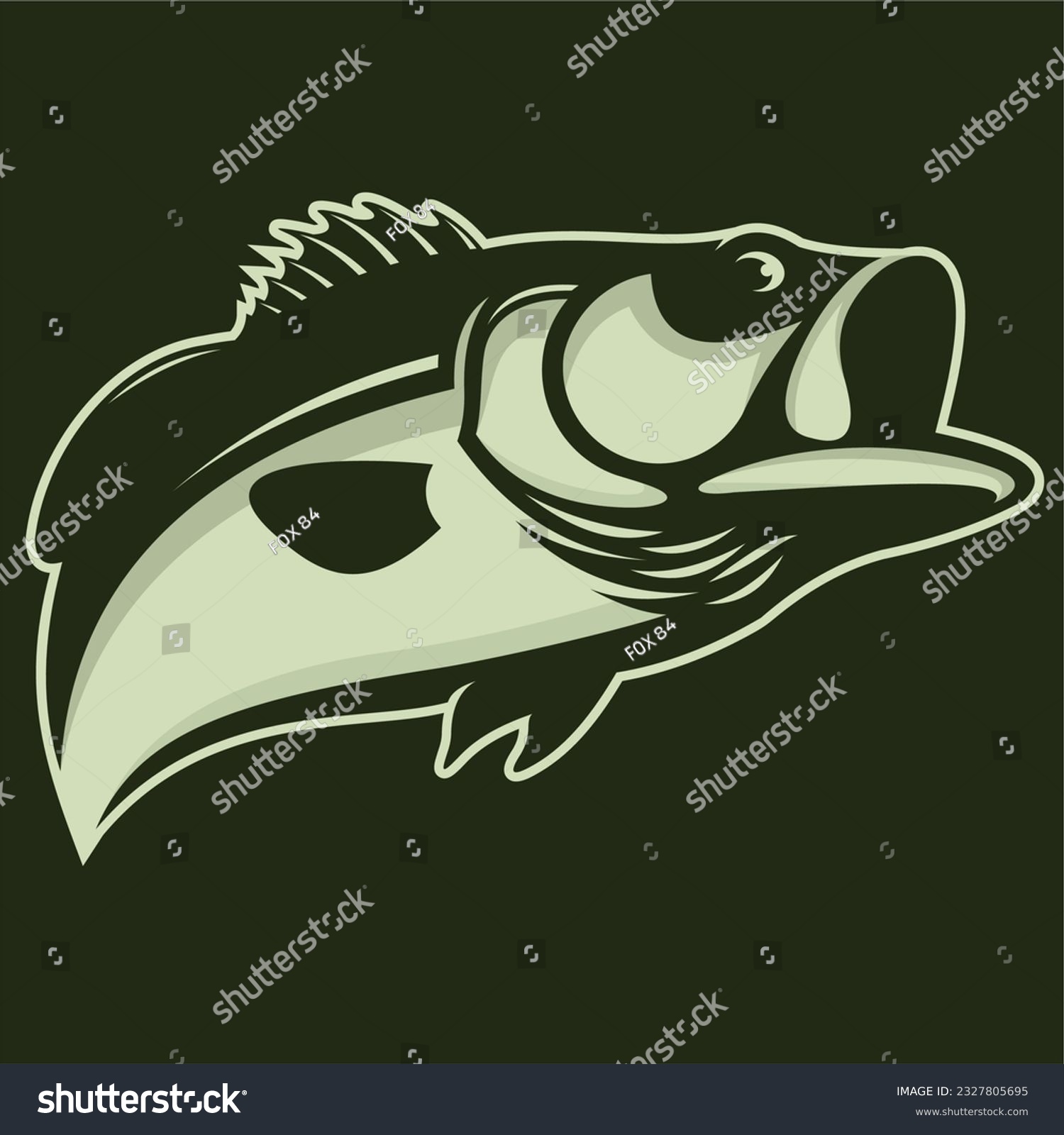 SVG of BASS FISH VECTOR FOR LOGO FISHING COMPANY svg