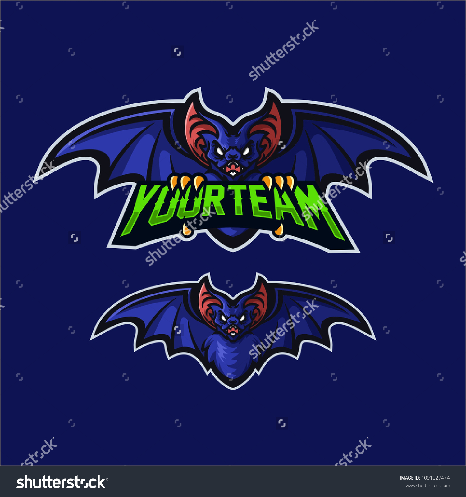 Bat Esport Gaming Mascot Logo Template Stock Vector Royalty Free