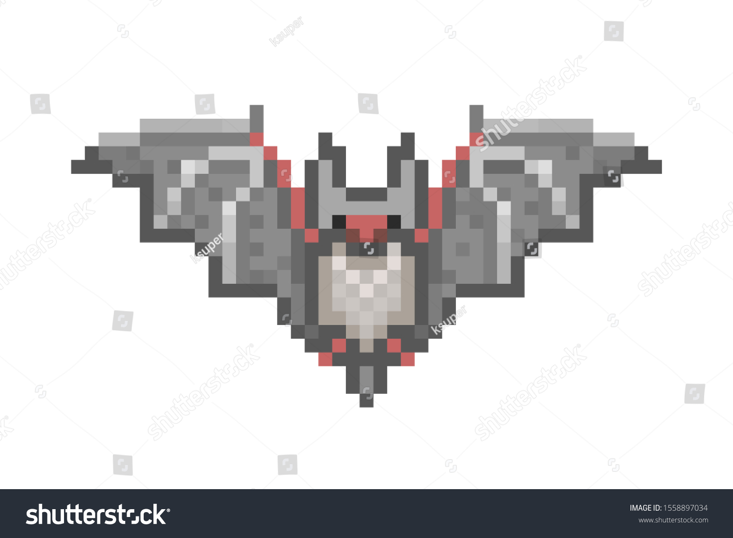 Bat Pixel Art Character Isolated On Stock Vector Royalty Free 1558897034 5453