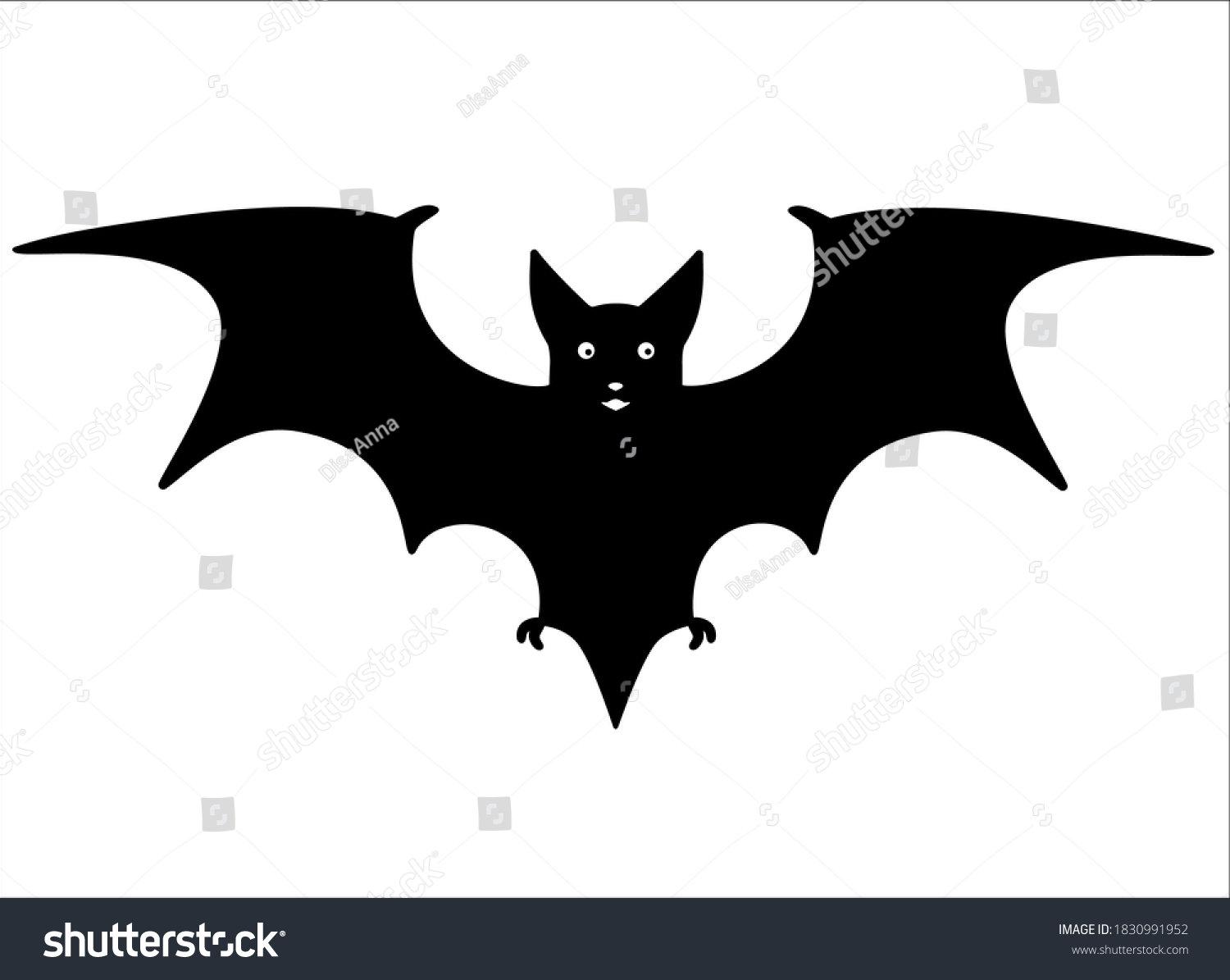 Bat Vector Silhouette Element Logo Pictogram Stock Vector (Royalty Free ...