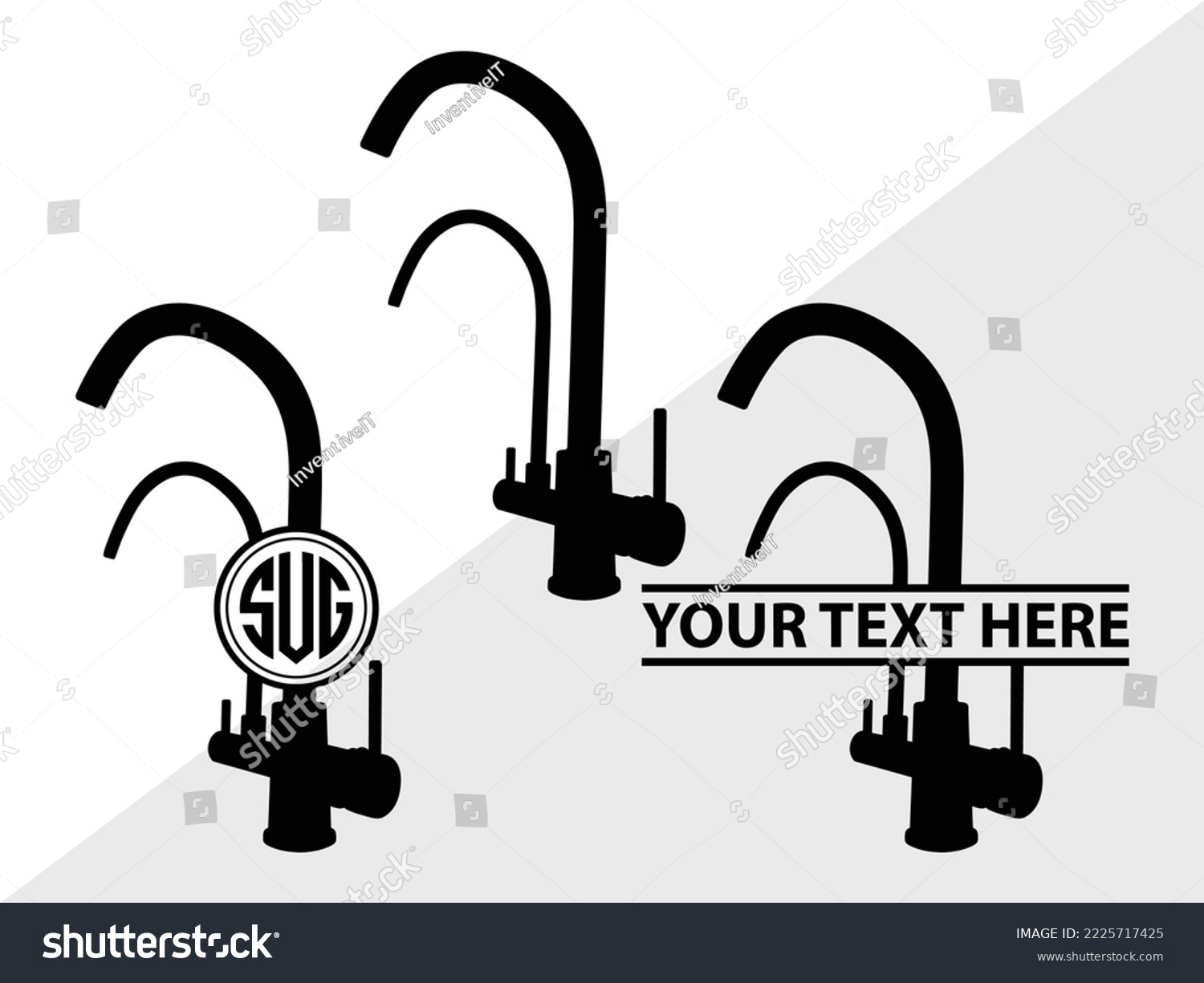 SVG of Bathroom Accessories Monogram Printable Vector Illustration svg