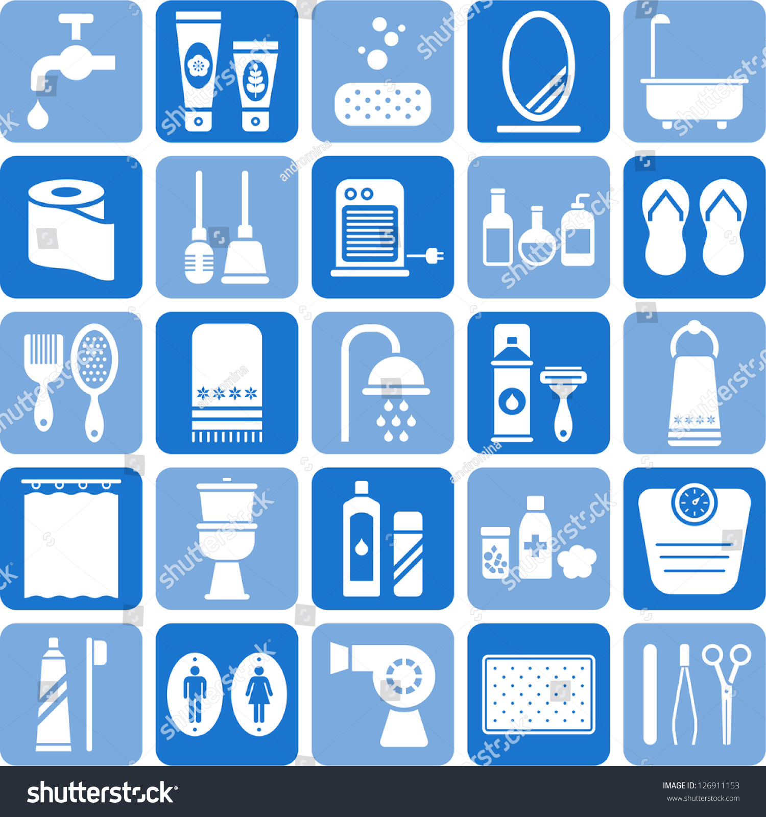 Bathroom Icons Stock Vector (Royalty Free) 126911153 - Shutterstock