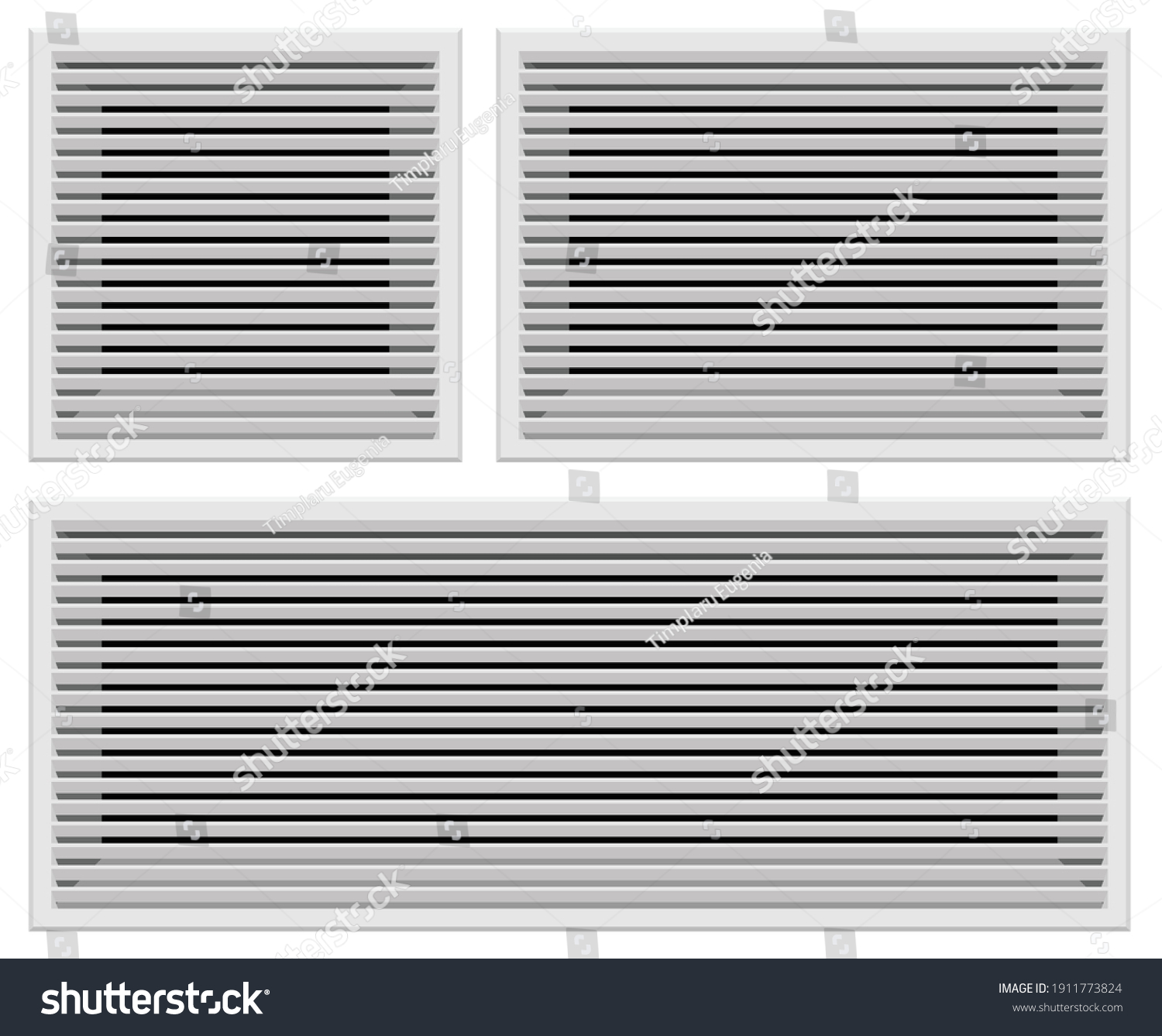 Bathroom Ventilation Grilles Set Vector Illustration Stock Vector ...