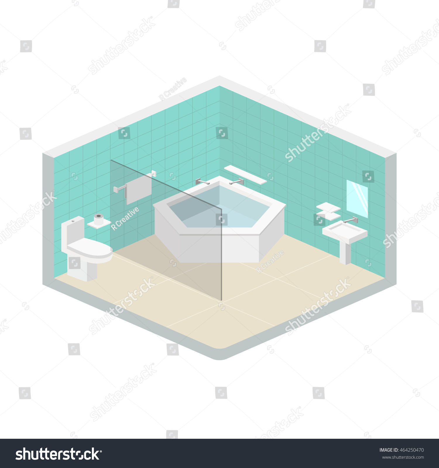 Bathroom Toilet Isometric Icon Set Vector Stock Vector (Royalty Free ...