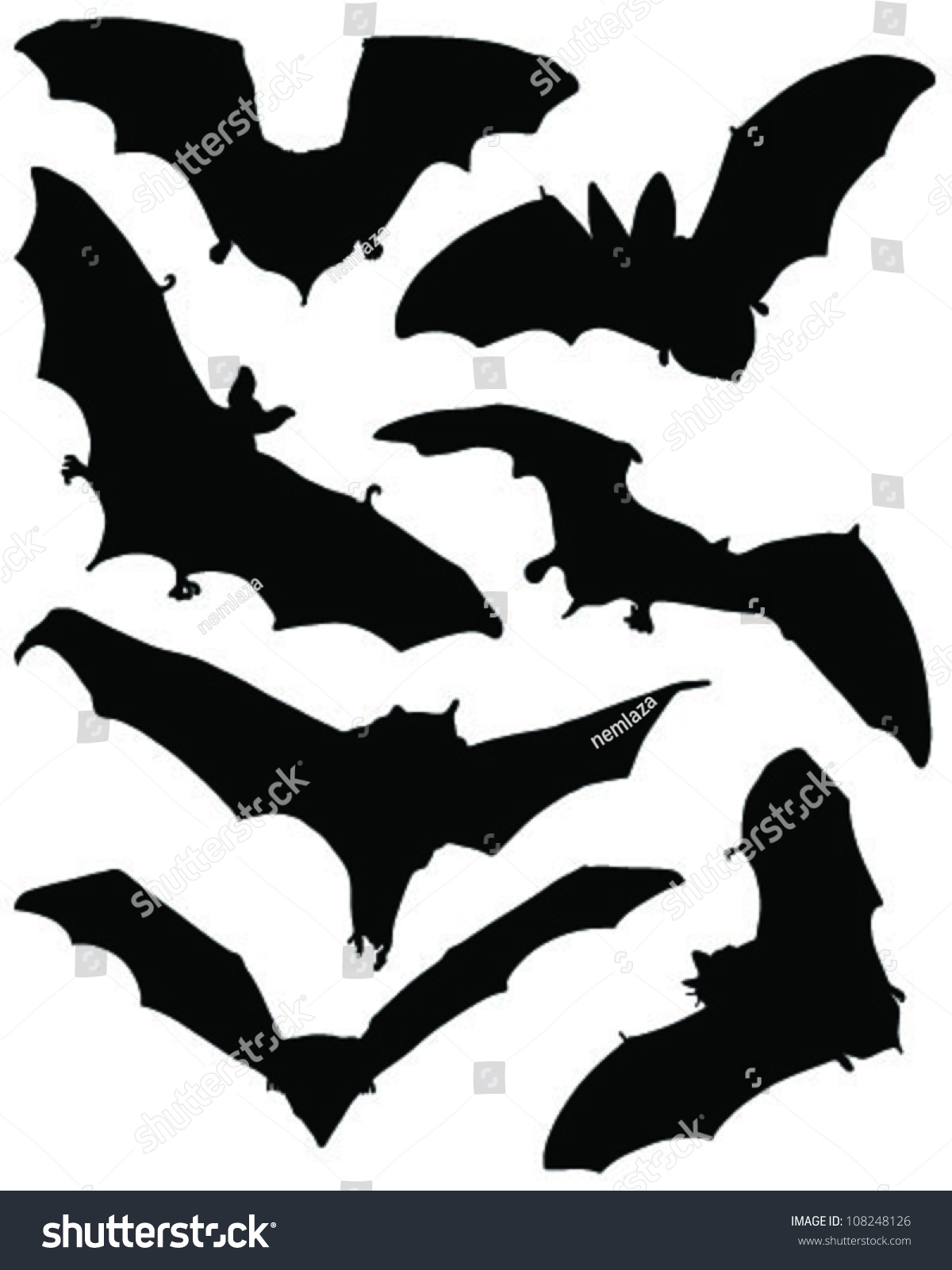 Bats Silhouette 2-Vector - 108248126 : Shutterstock