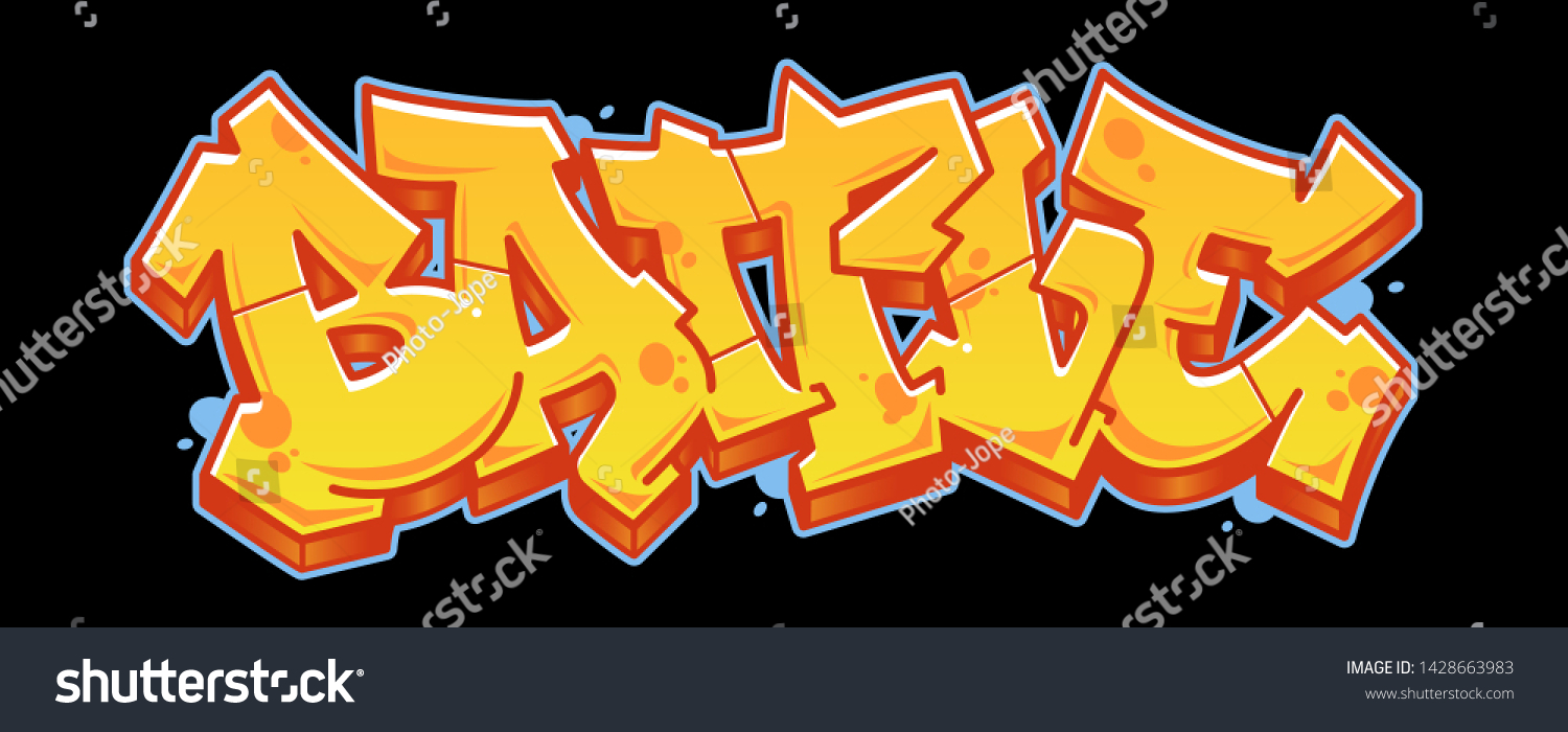 vektor-stok-battle-word-readable-graffiti-style-vibrant-tanpa-royalti