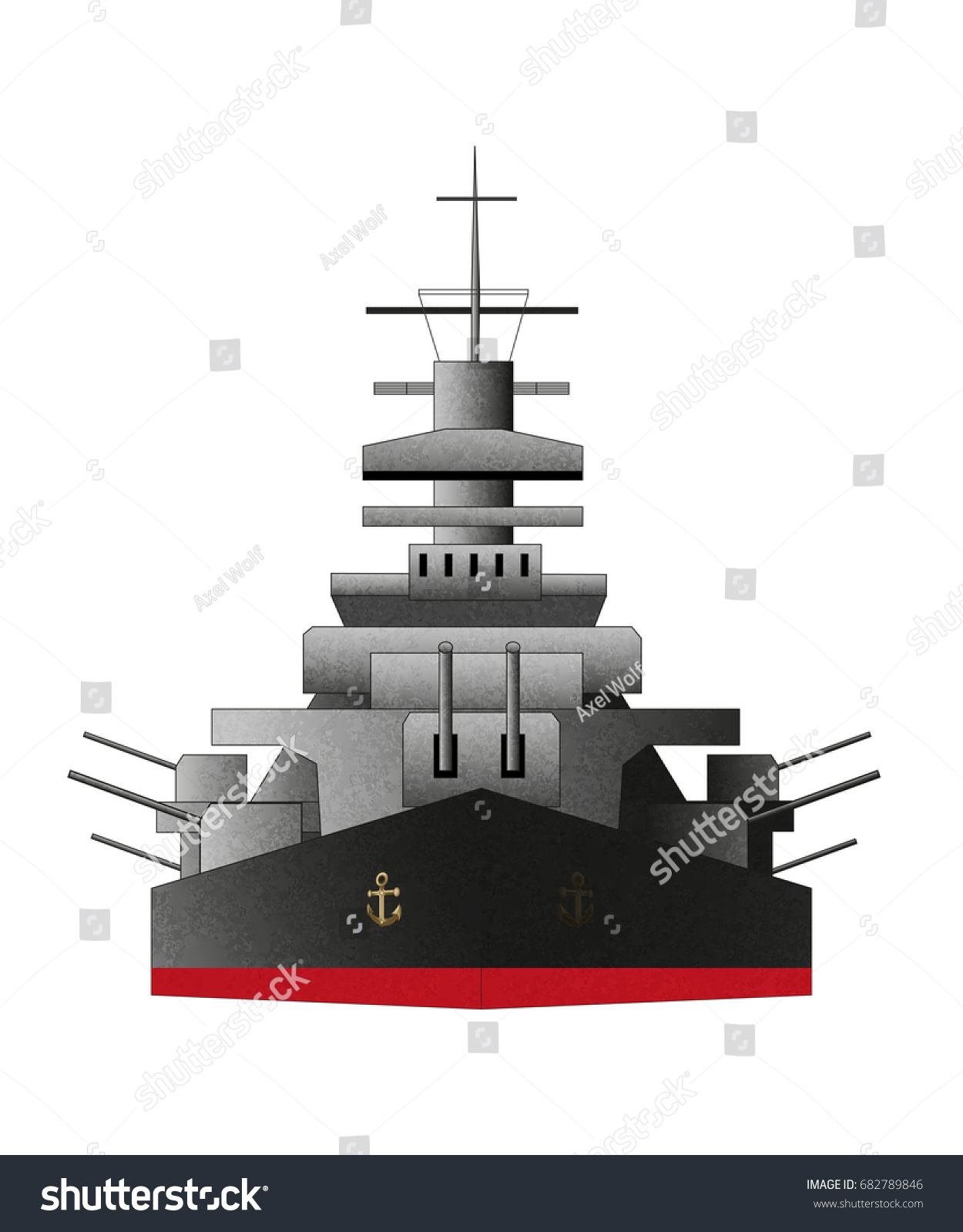 Battleship Icon Vector Color Illustration Isolated Stock Vector ...