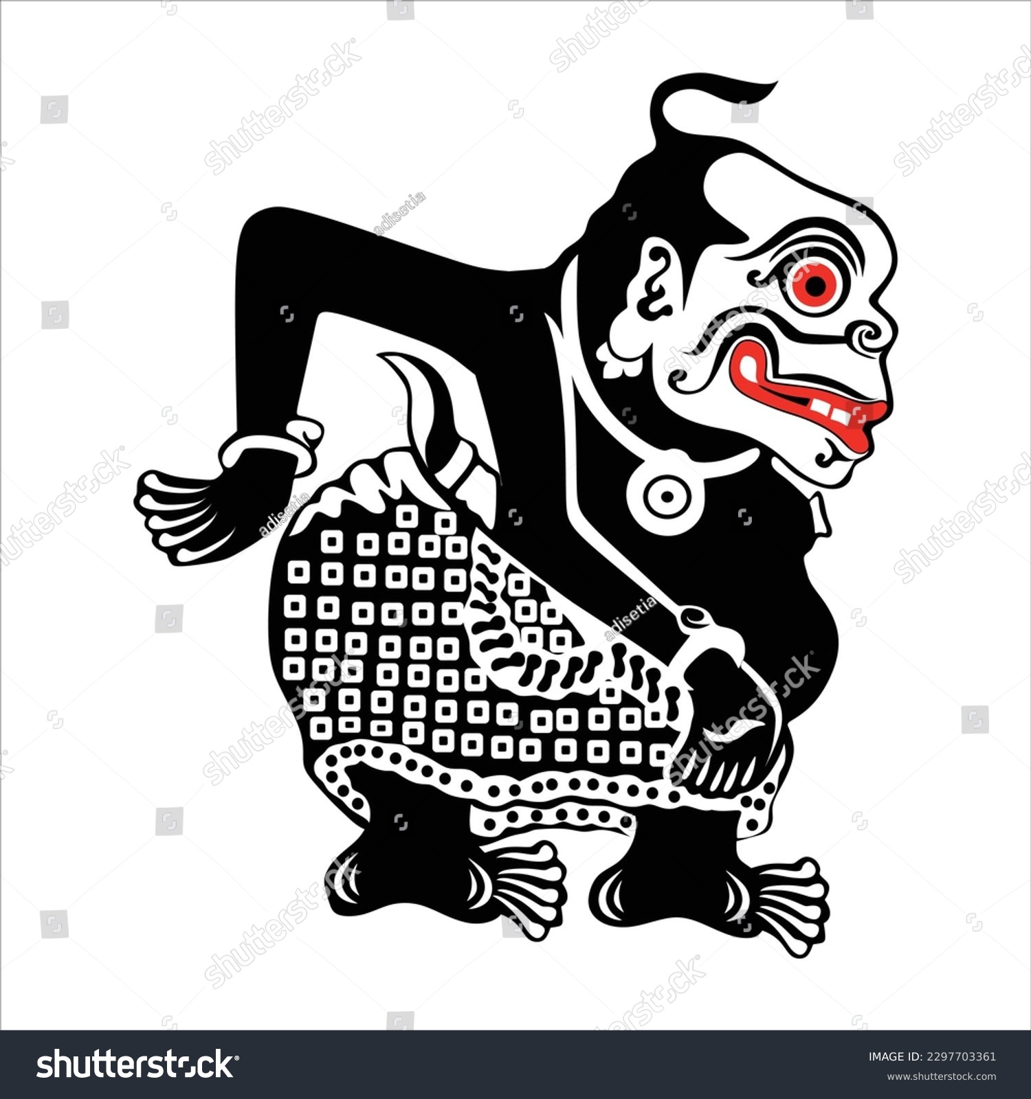 SVG of Bawor or Bagong one of the character of punakawan in javanesse shadoe puppet indonesia svg