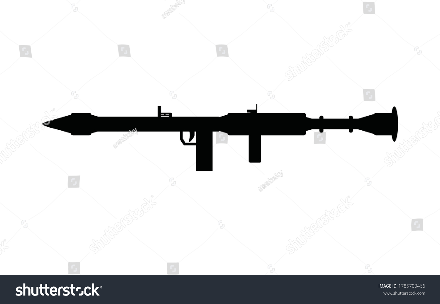 Bazooka Weapon Vector Silhouette Isolated On Stock Vector (Royalty Free ...