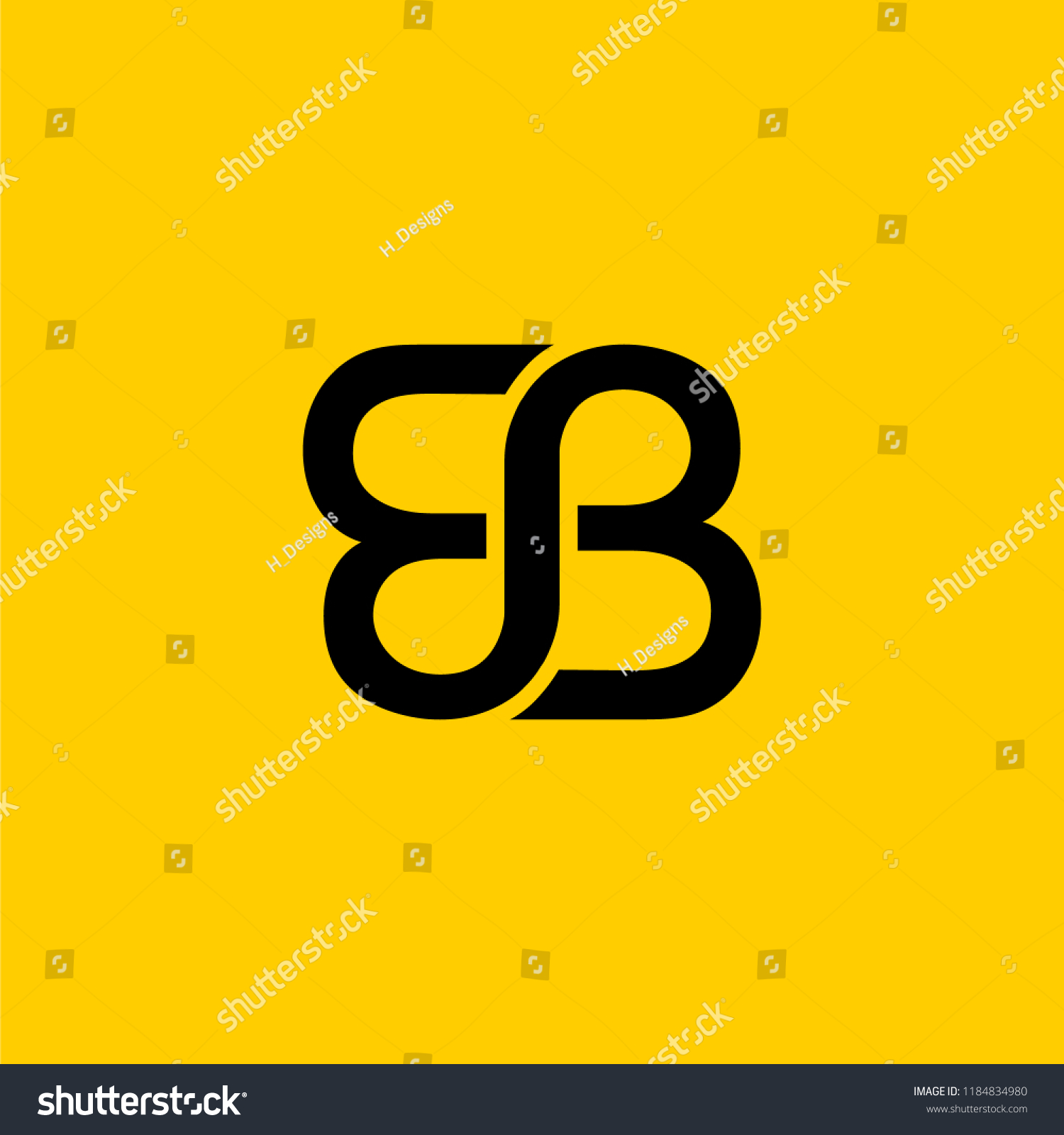 Bb Letter Logo Stock Vector (Royalty Free) 1184834980