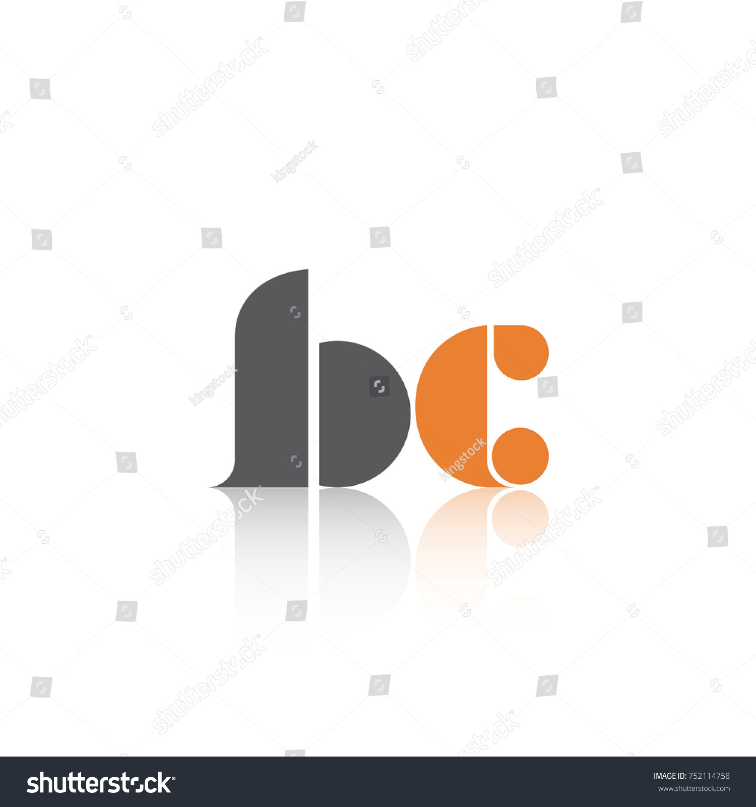 Bc Lettering Logo Vector Isolated On Stock Vector (Royalty Free ...