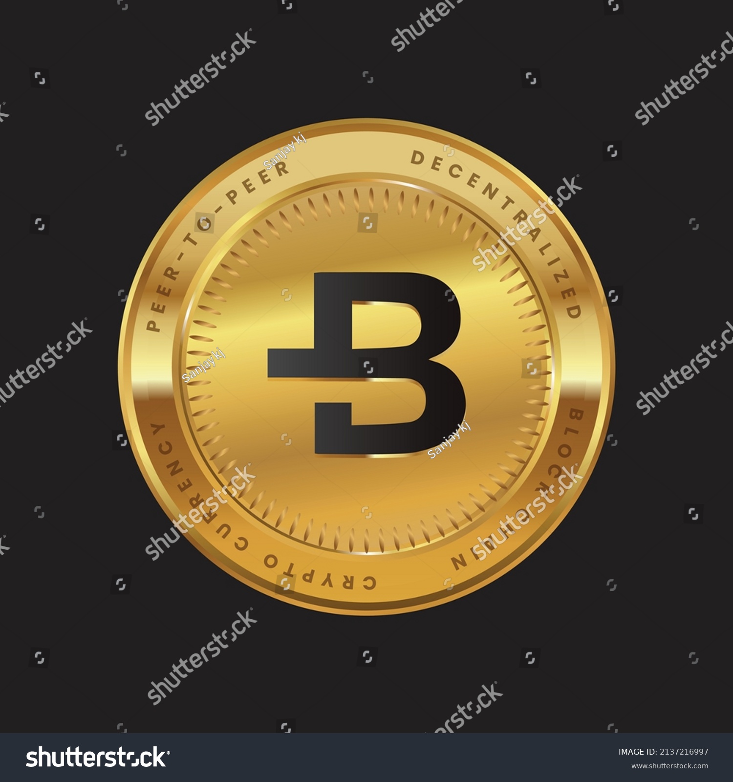 SVG of BCN Cryptocurrency logo in black color concept on gold coin. Bytecoin token Block chain technology symbol. Vector illustration. svg
