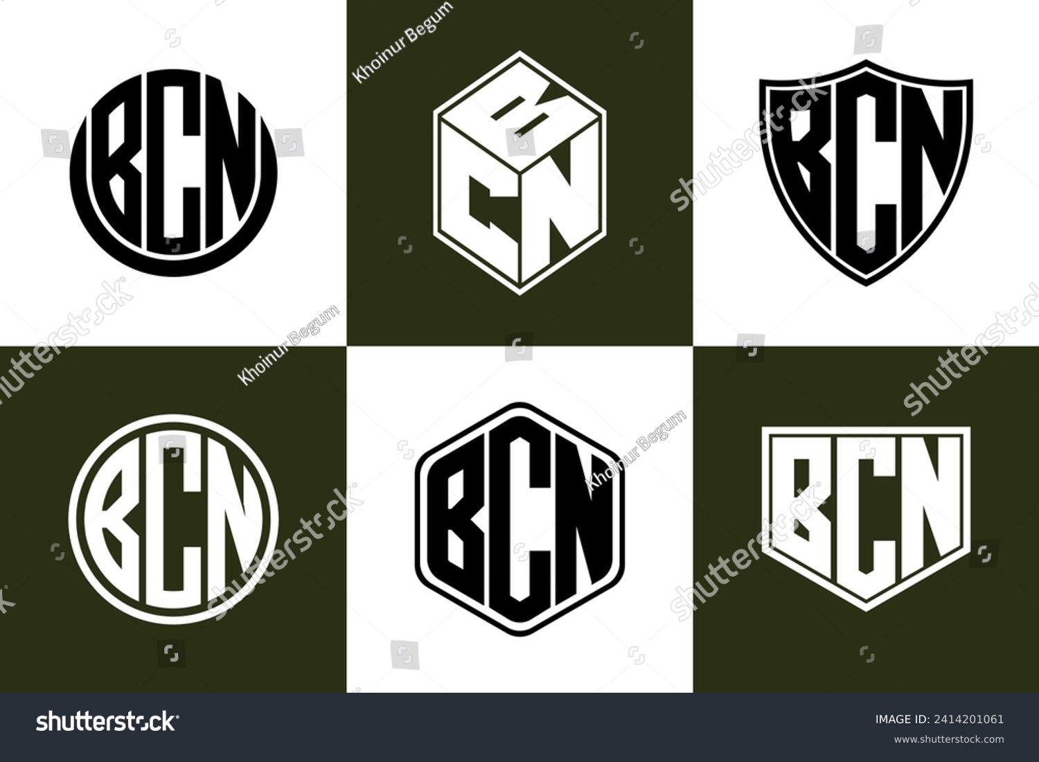 SVG of BCN initial letter geometric shape icon logo design vector. monogram, lettermark, circle, polygon, shield, symbol, emblem, elegant, abstract, wordmark, sign, art, typography, icon, geometric, shape
 svg