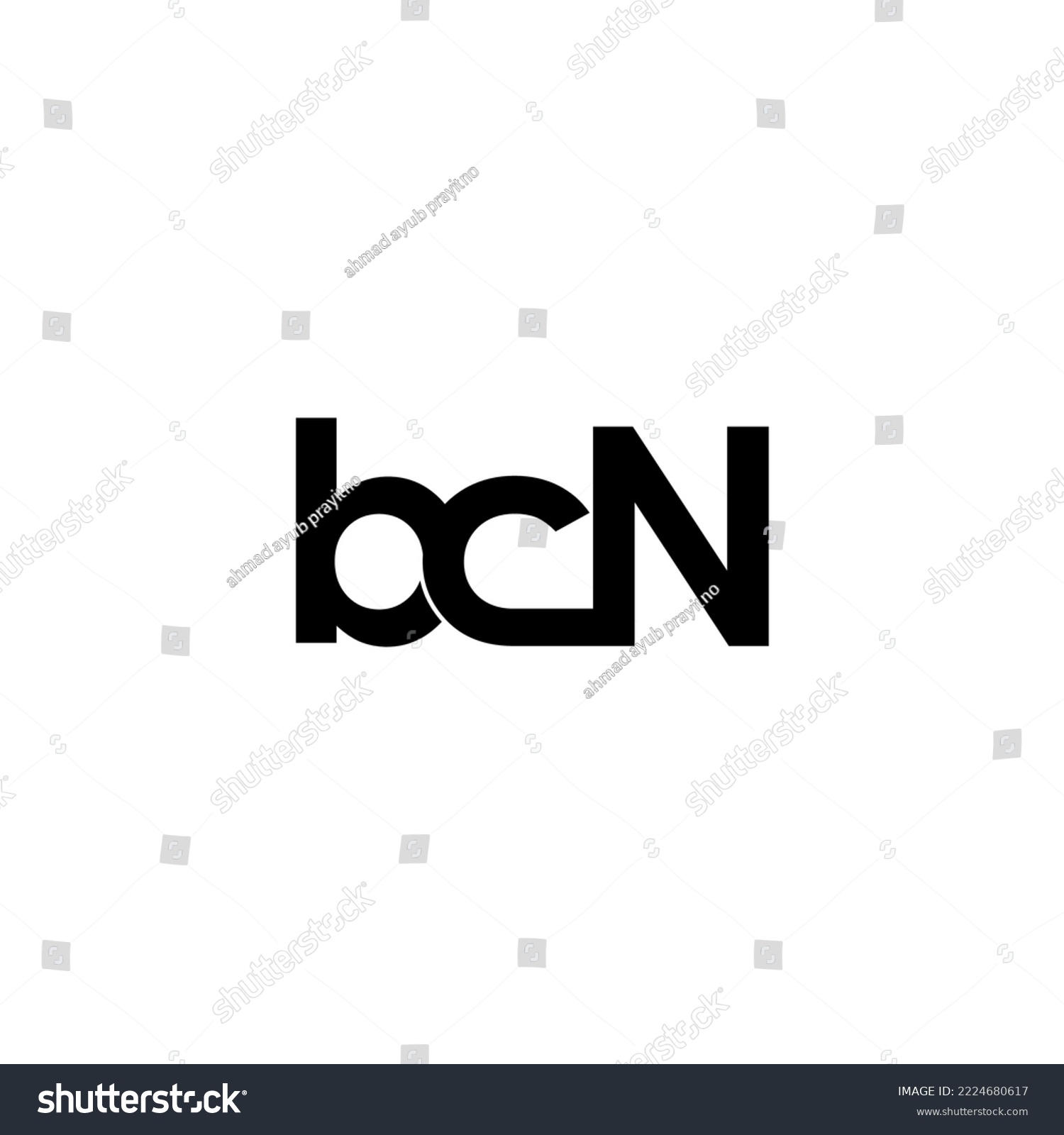 SVG of bcn initial letter monogram logo design svg