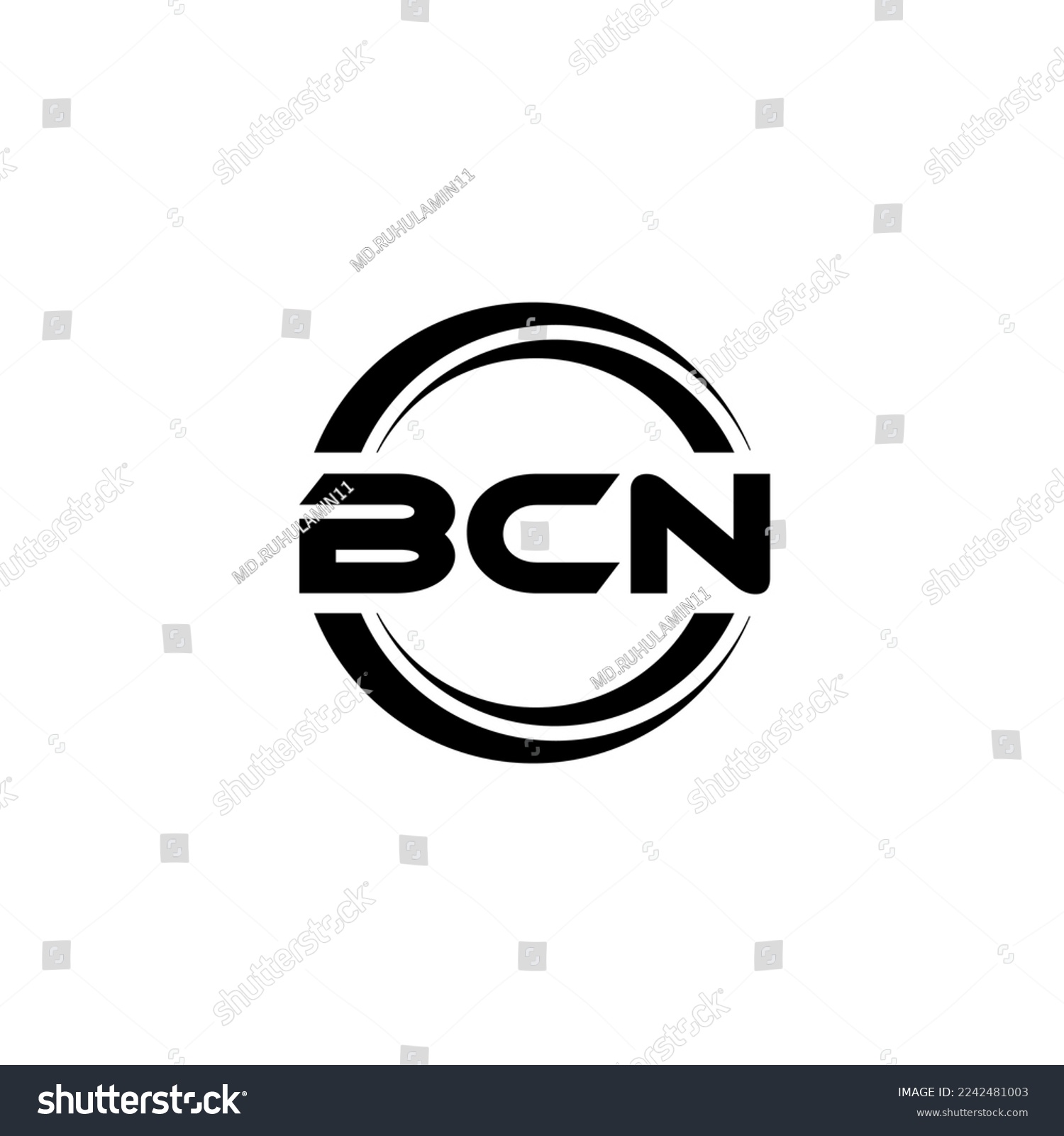 SVG of BCN letter logo design in illustration. Vector logo, calligraphy designs for logo, Poster, Invitation, etc. svg