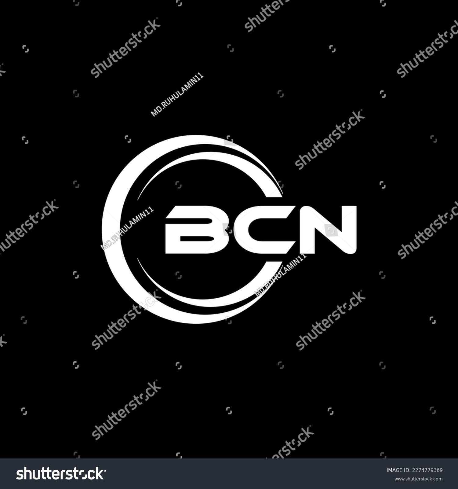 SVG of BCN letter logo design in illustration. Vector logo, calligraphy designs for logo, Poster, Invitation, etc. svg