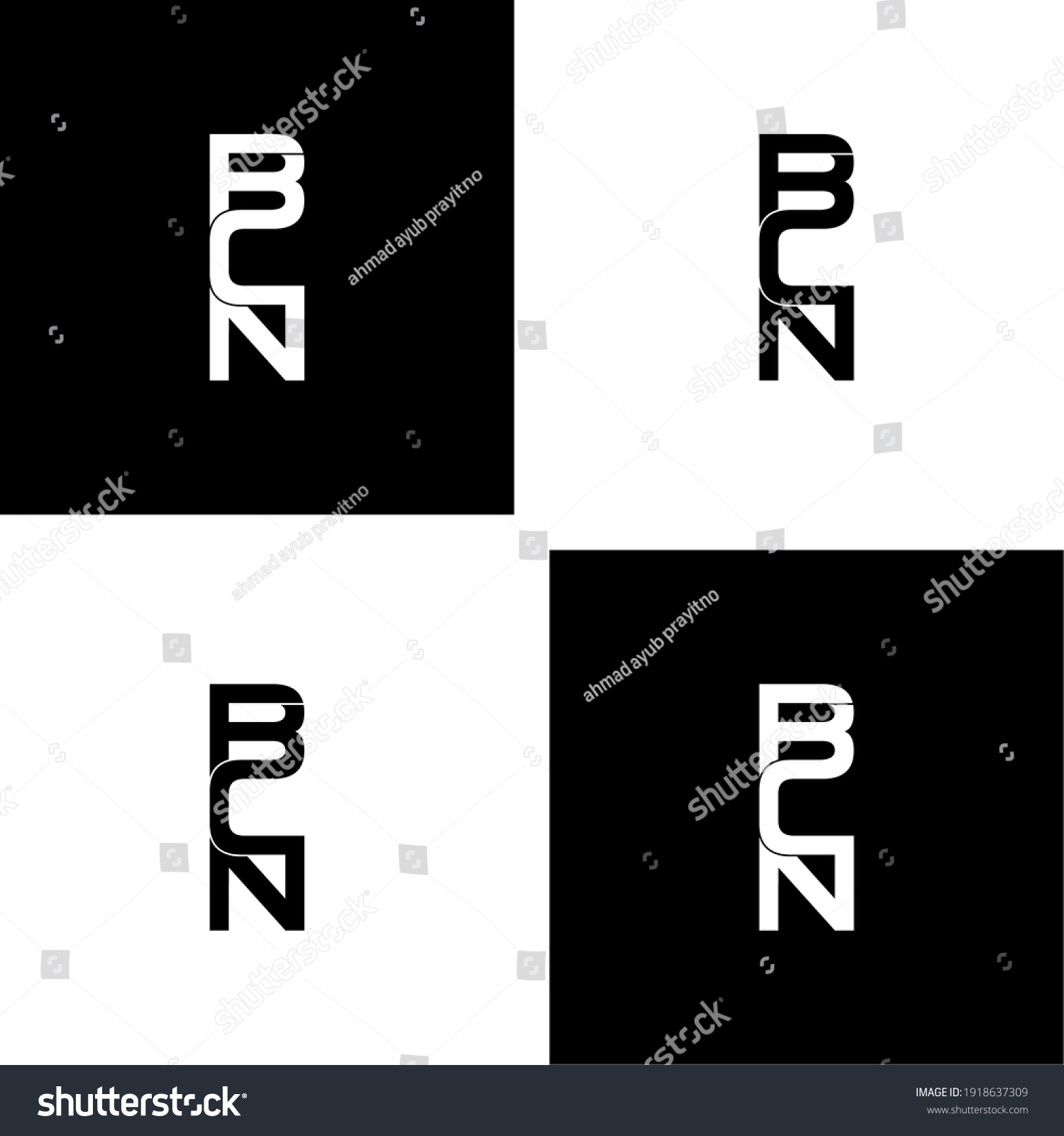 SVG of bcn letter original monogram logo design svg