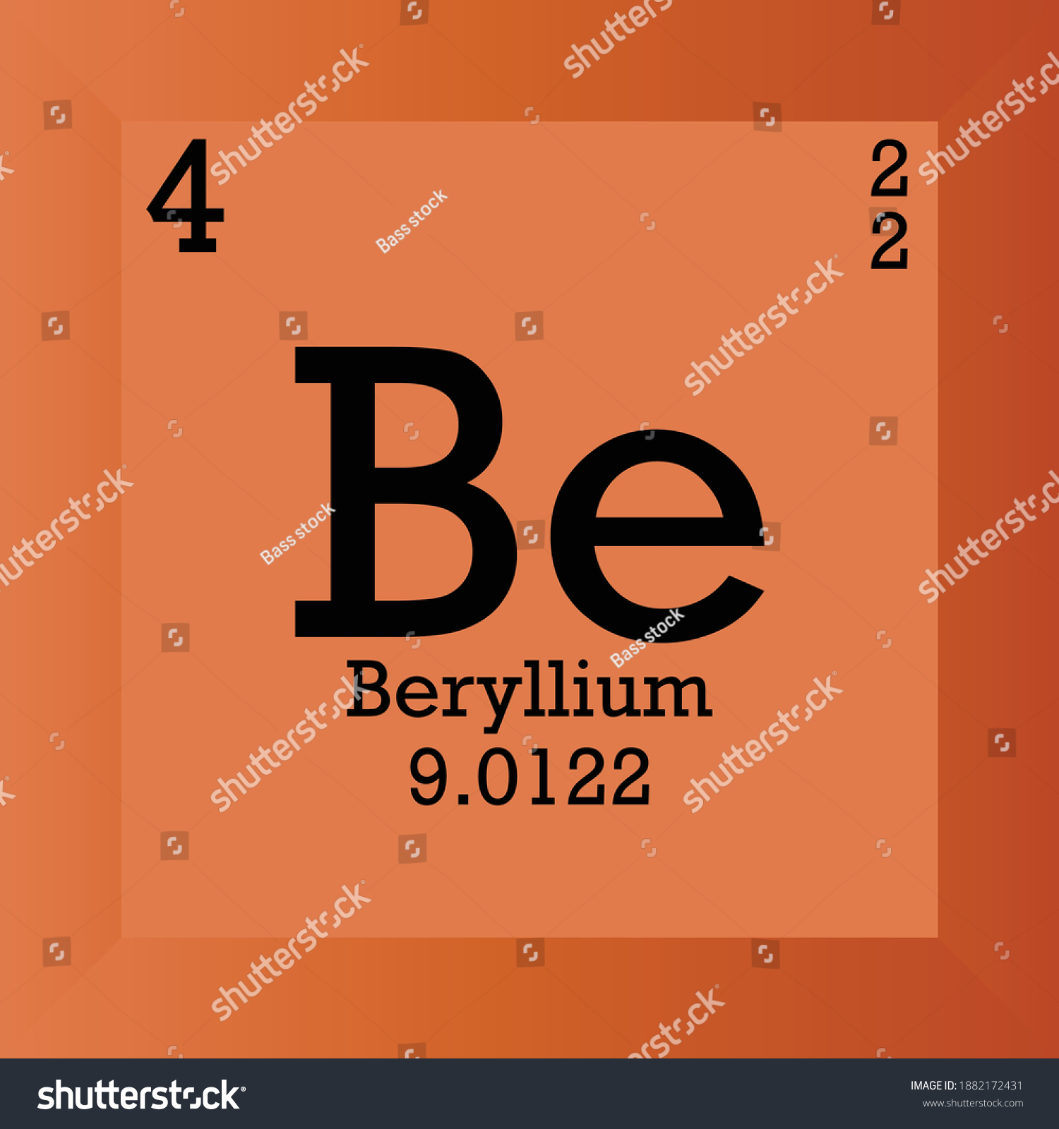 Be Beryllium Chemical Element Periodic Table Stock Vector (Royalty Free ...