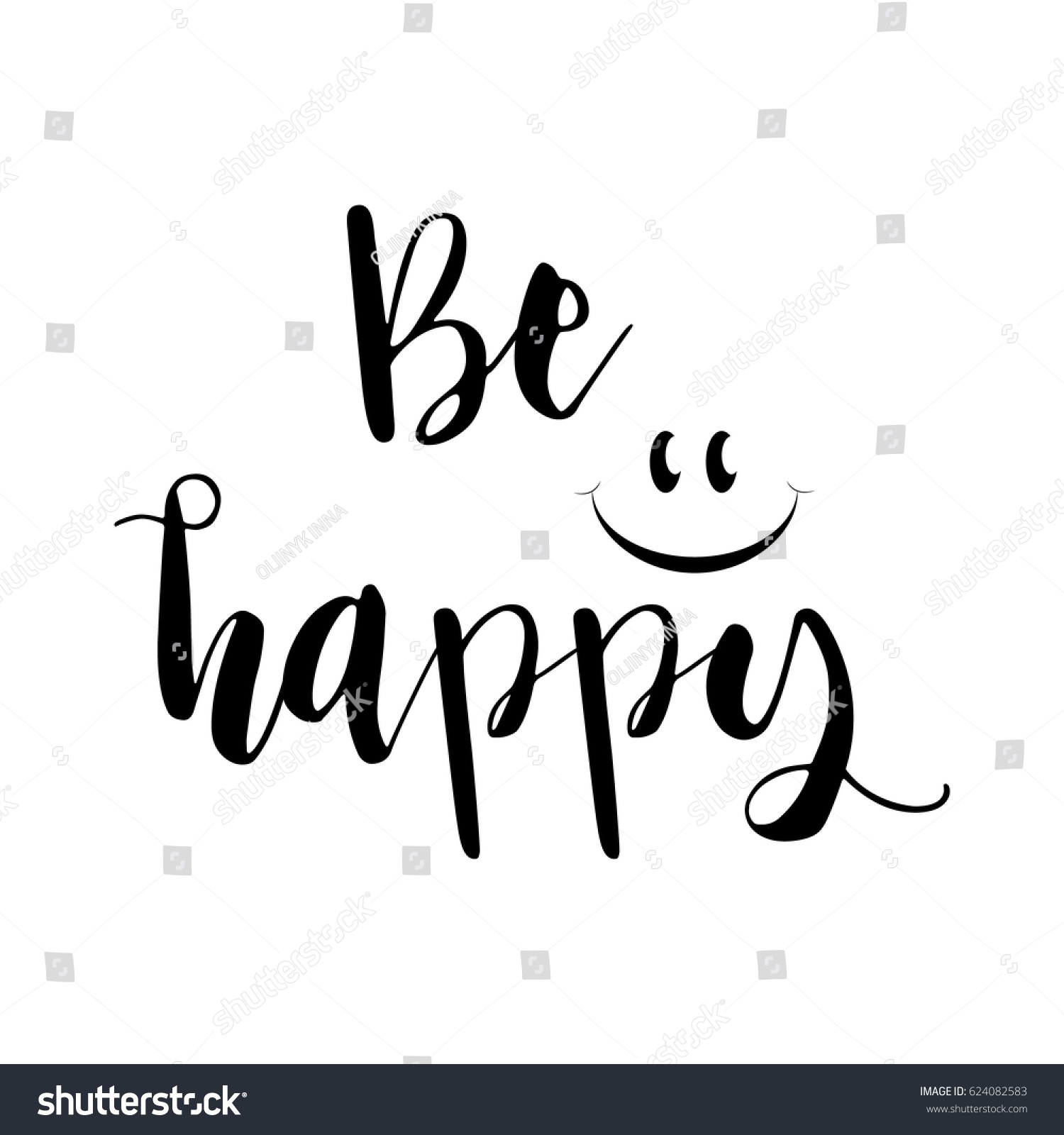 Be Happy Text Stock Vector Royalty Free