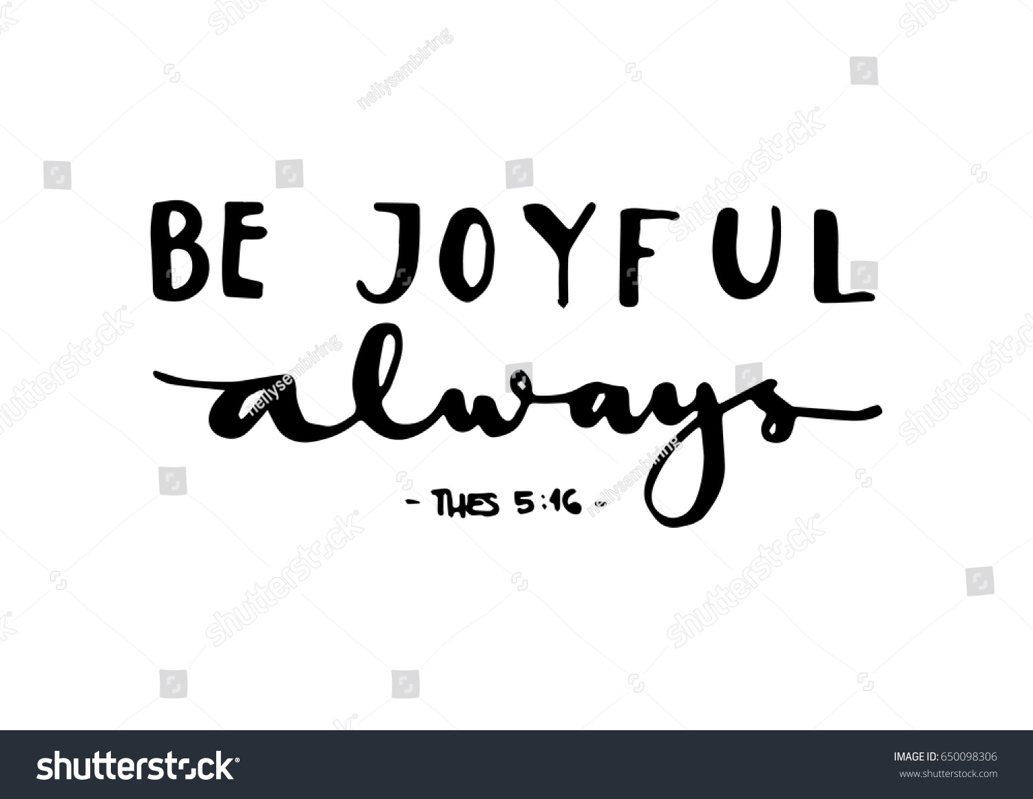 Be Joyful Bible Verse Hand Lettered Stock Vector 650098306 ...