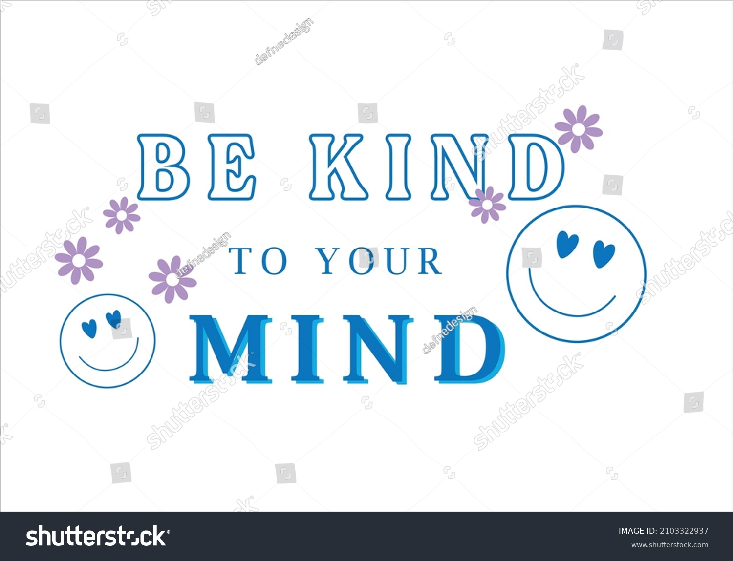 Be Kind Lettering Message Emoji Daisy Stock Vector (Royalty Free ...